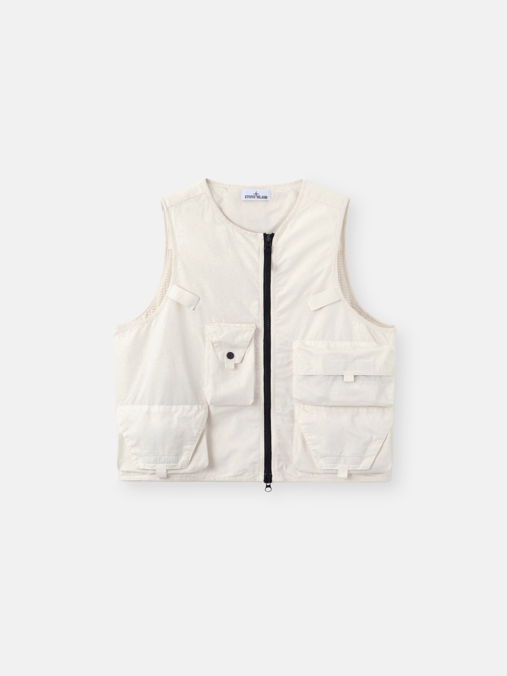 Ivory Utility vest with anti-drop G100006 COTTON NYLON MICRO
