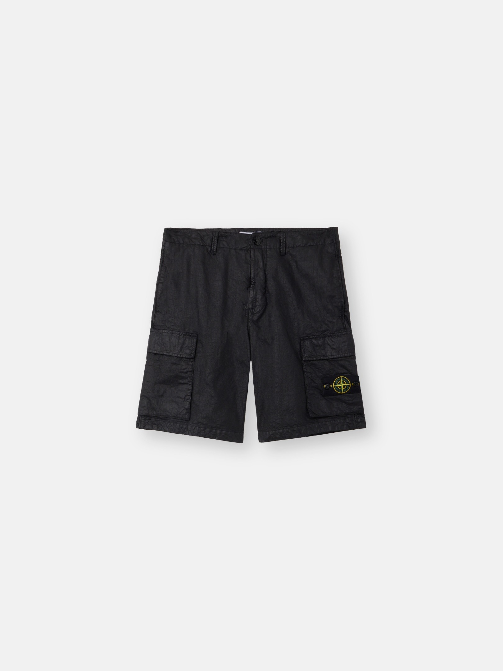Black Loose-wide-leg-fit cargo Bermuda shorts L100001 ORGANIC-LOOK