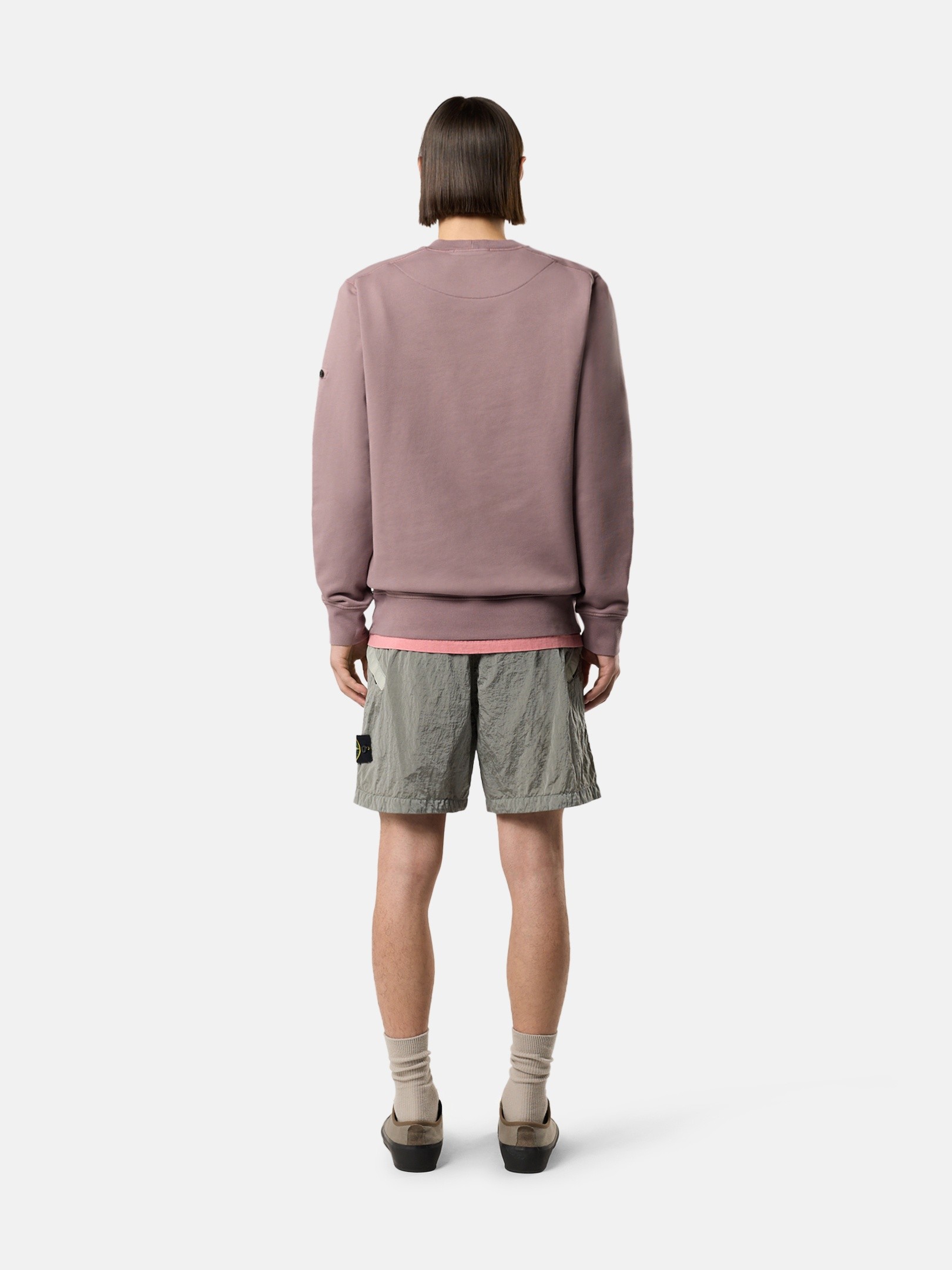 Pearl Grey Comfort-fit shorts with elasticated waist L100008 NYLON
