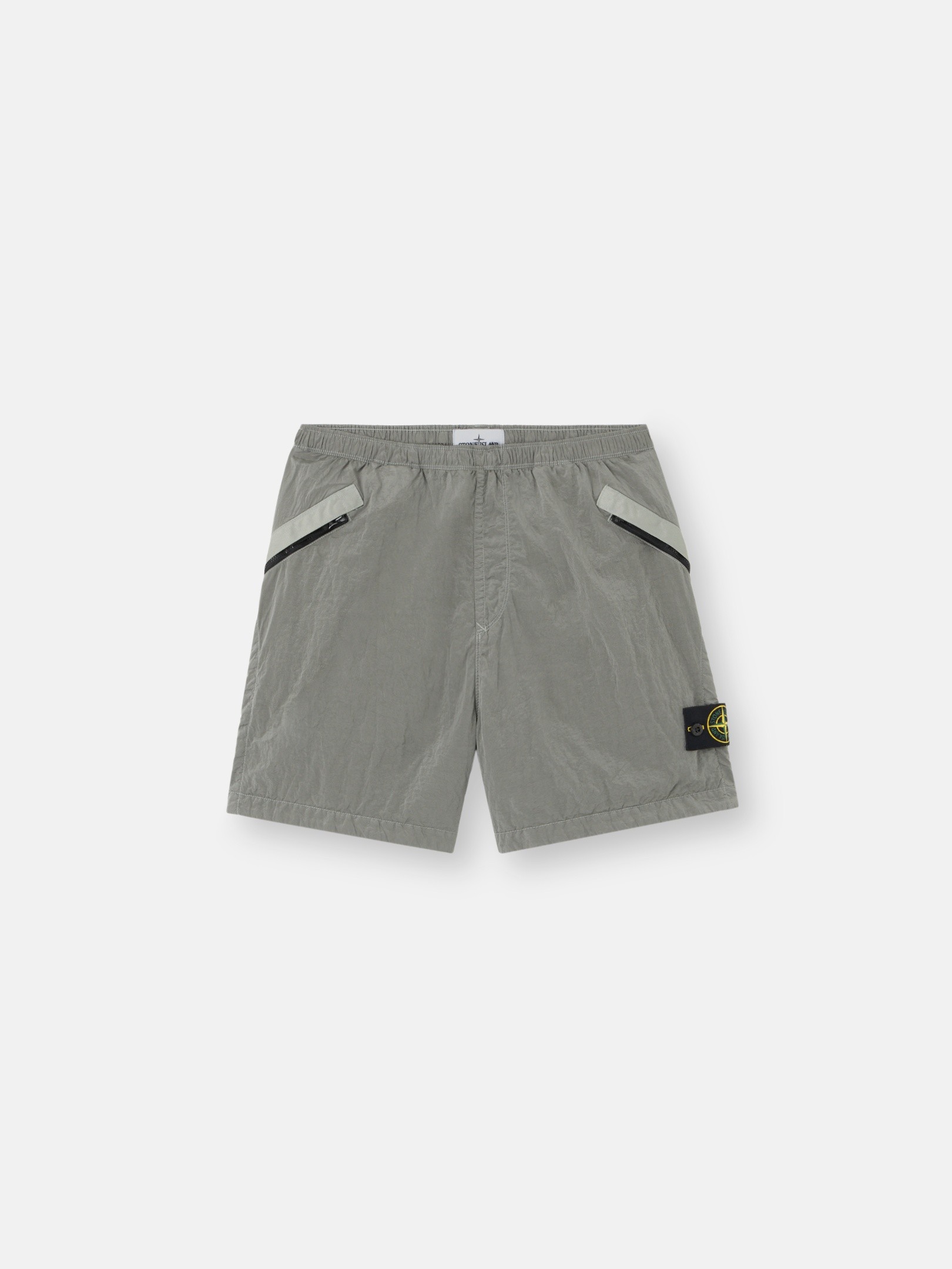 Pearl Grey Comfort-fit shorts with elasticated waist L100008 NYLON