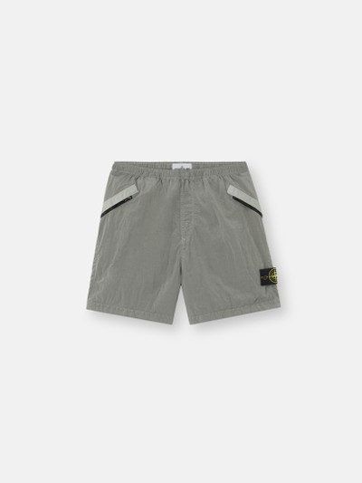 Pearl Grey Comfort-fit shorts with elasticated waist L100008 NYLON