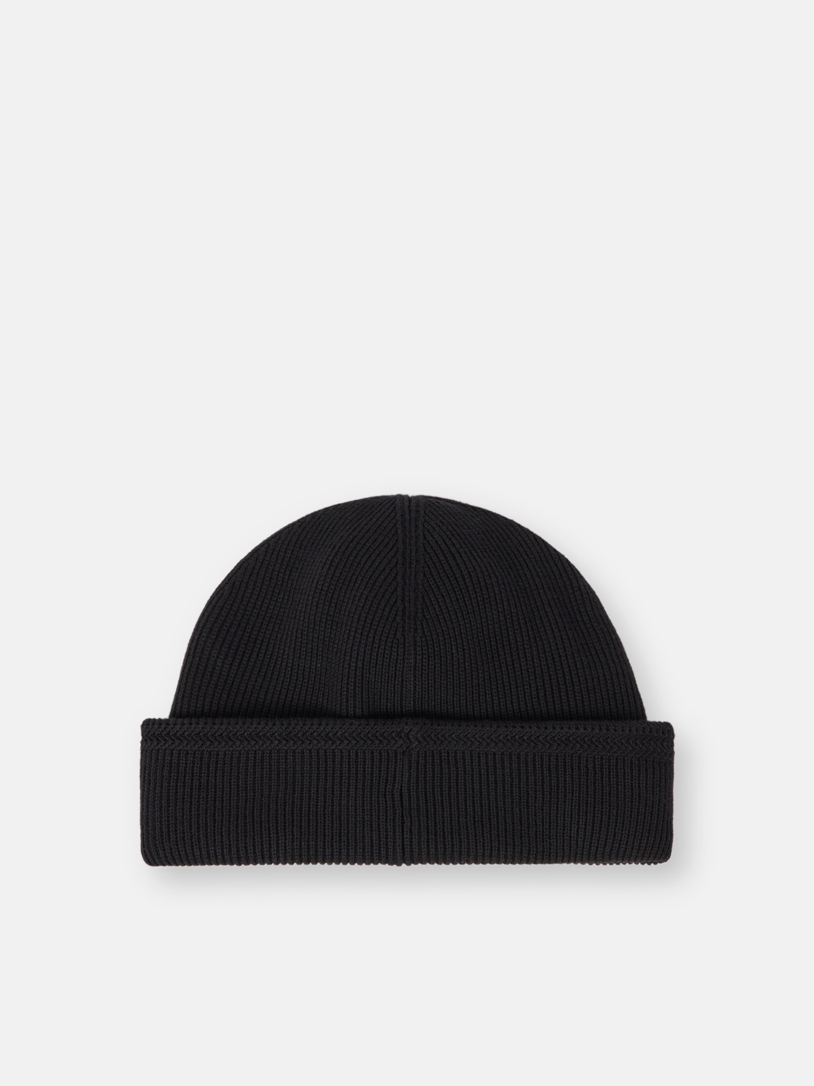 Black Beanie with Compass logo patch N100102 RIBBED SOFT ORGANIC