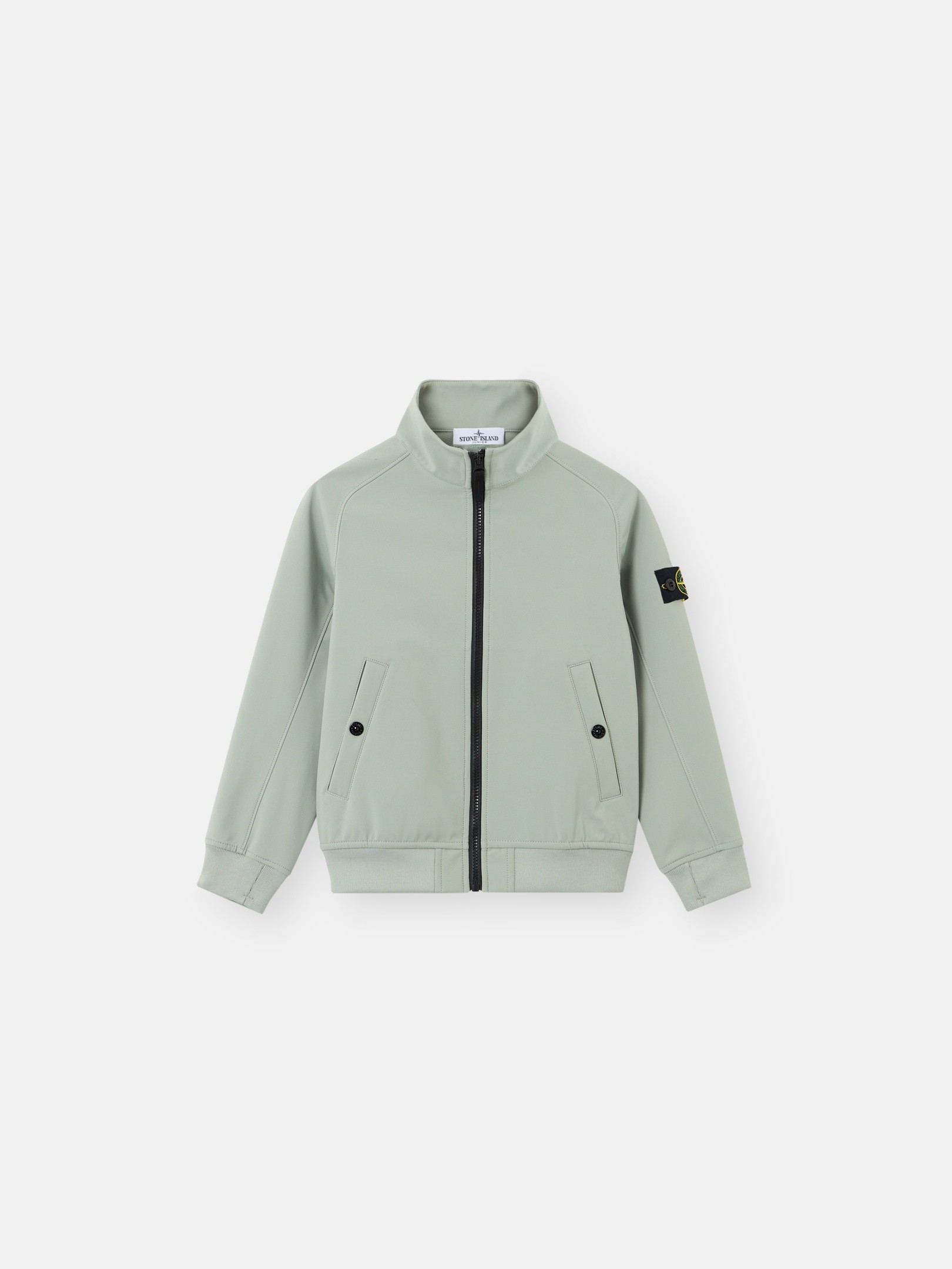 Sage Green Weather-resistant stand collar jacket 4100011 LIGHT