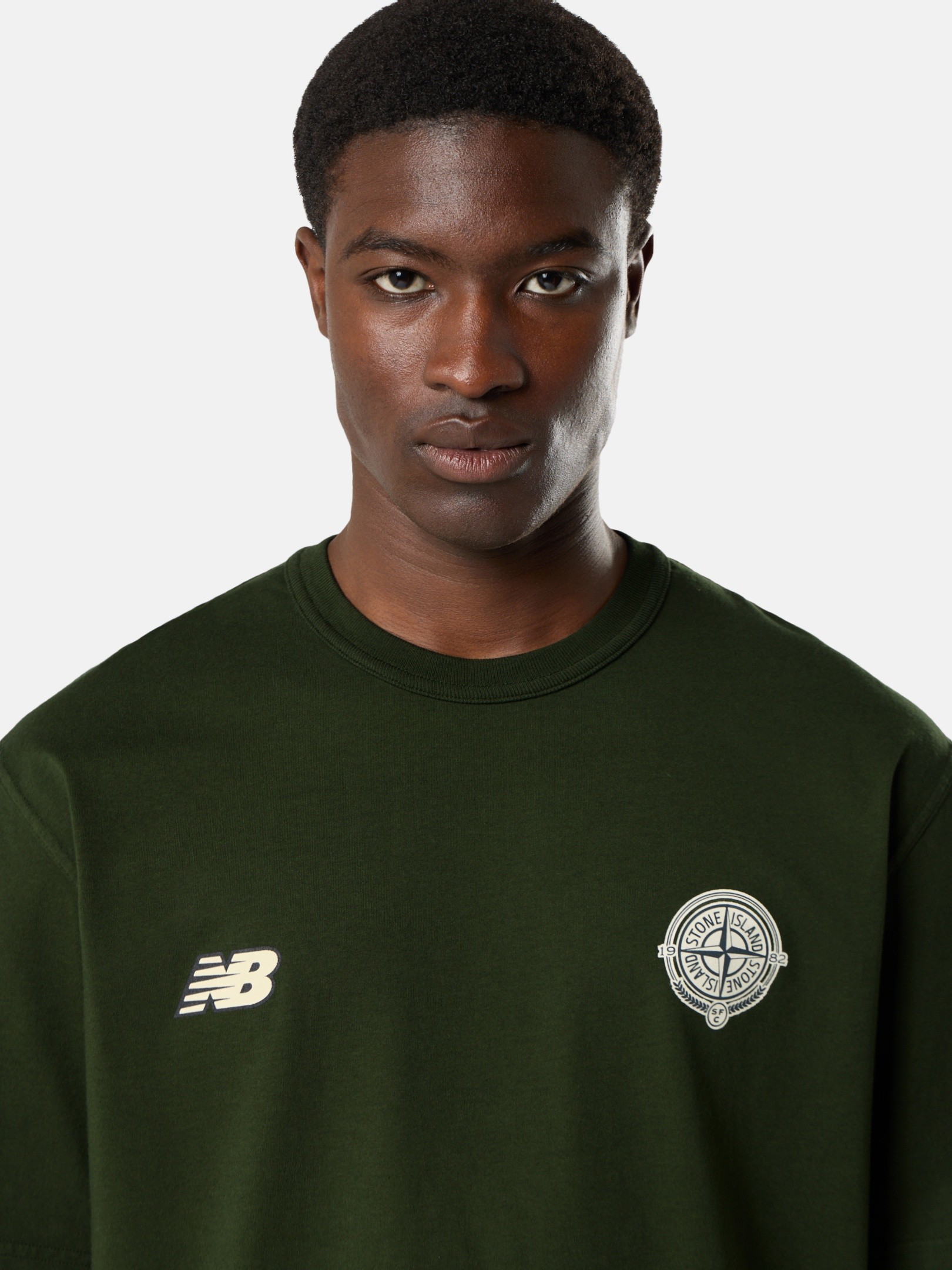 STONE  長袖カットソー オリーブ Juniper Regular-fit T-shirt STONE ISLAND | NEW BALANCE SUMMER_'026