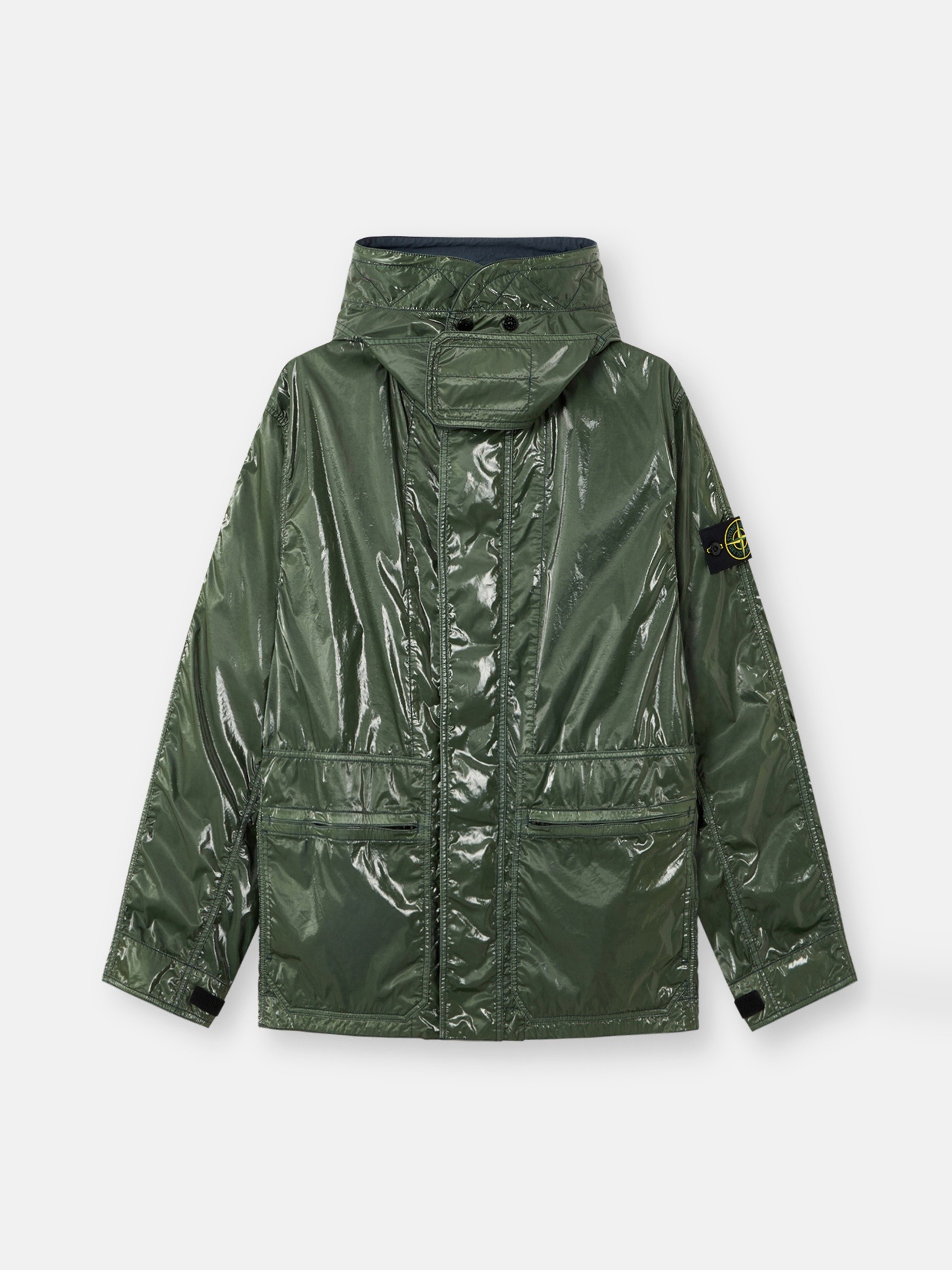 90s stone  ルーマニア製 シャツジャケット N2175 Juniper Hooded jacket with 
