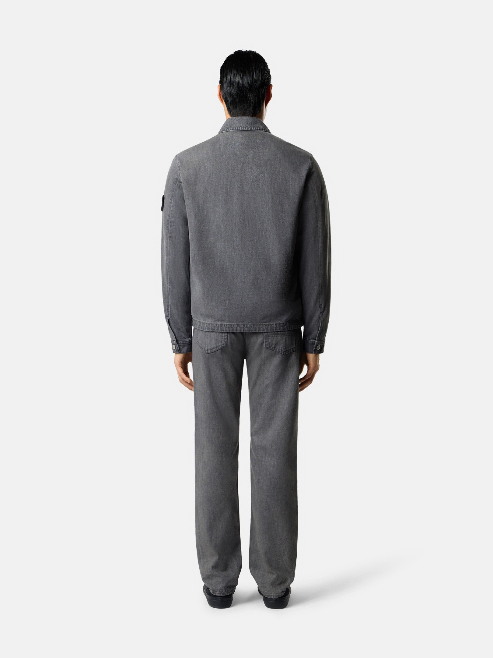 Gray Light Wash Coach jacket with multiple pockets 4100006 BLACK