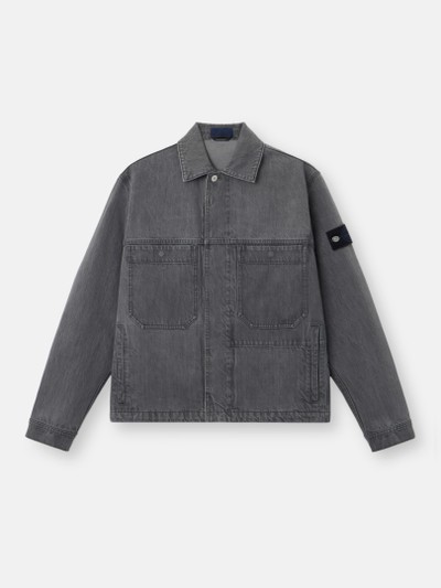 Gray Light Wash Coach jacket with multiple pockets 4100006 BLACK
