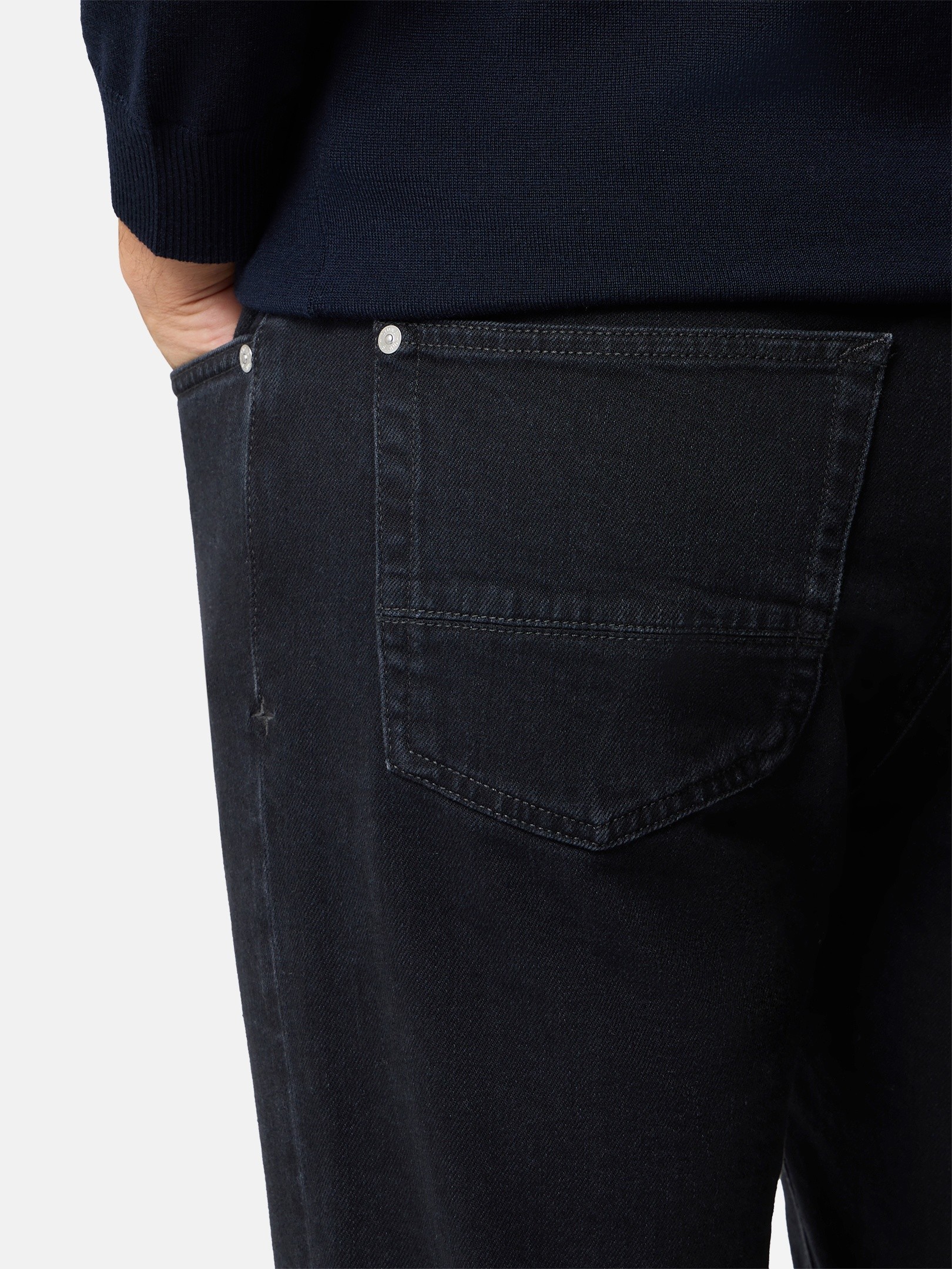 Black Rinse Slim-fit five-pocket jeans J100007 STRETCH BLACK DENIM
