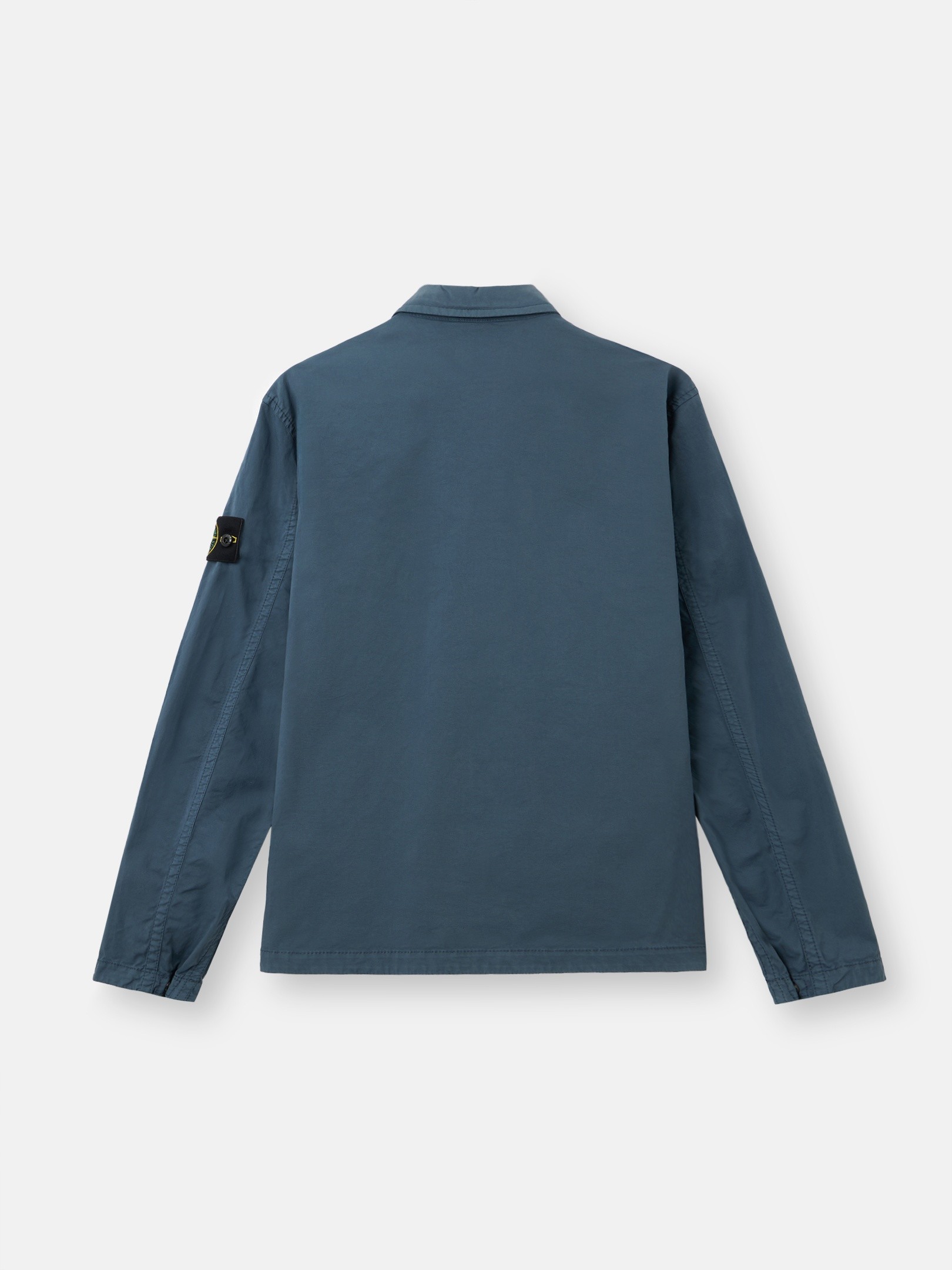 Slate Blue Regular-fit zip-up overshirt with chest pockets 1200003