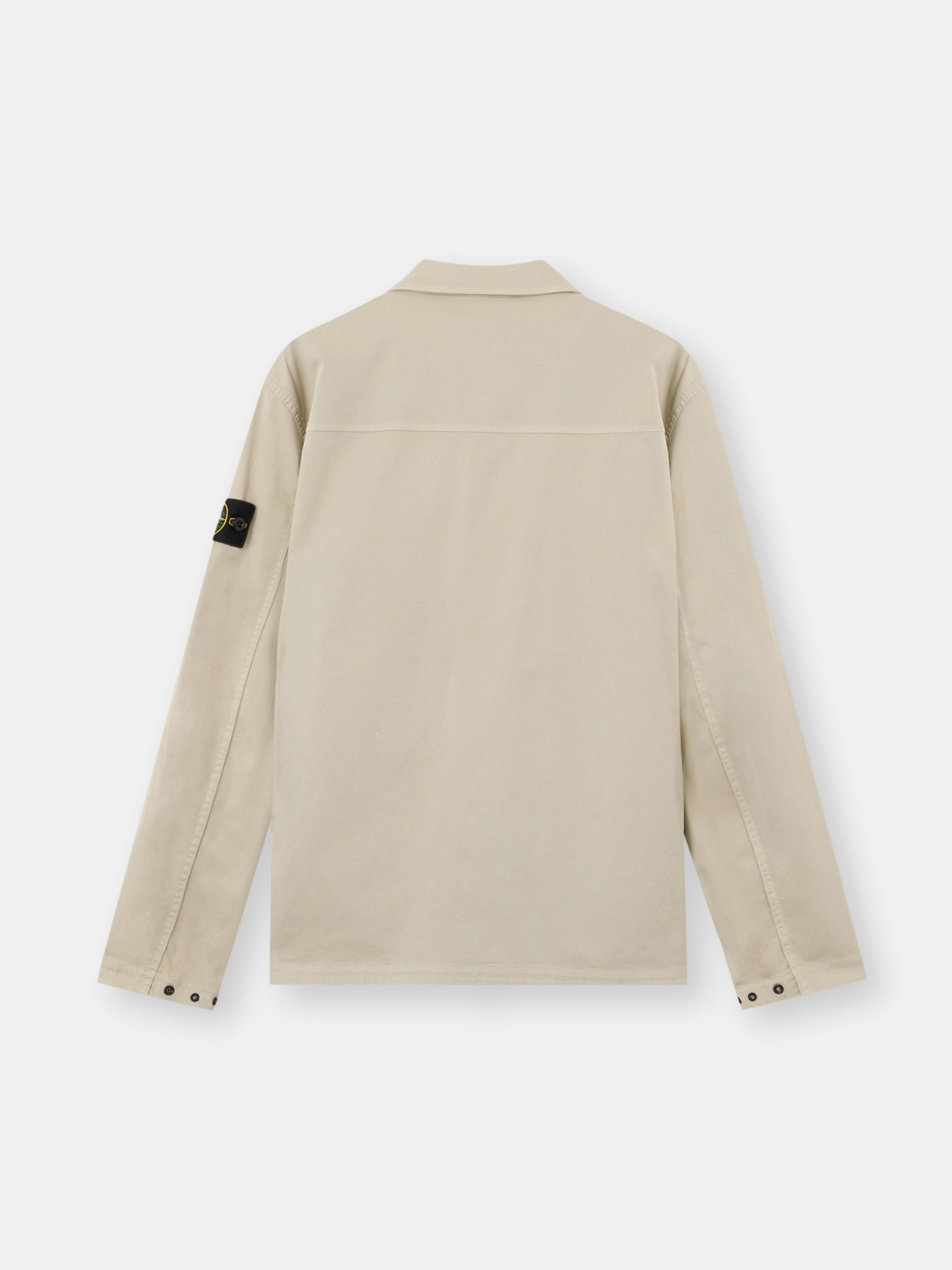 Sand Regular-fit zip-up overshirt with chest pockets 1200010