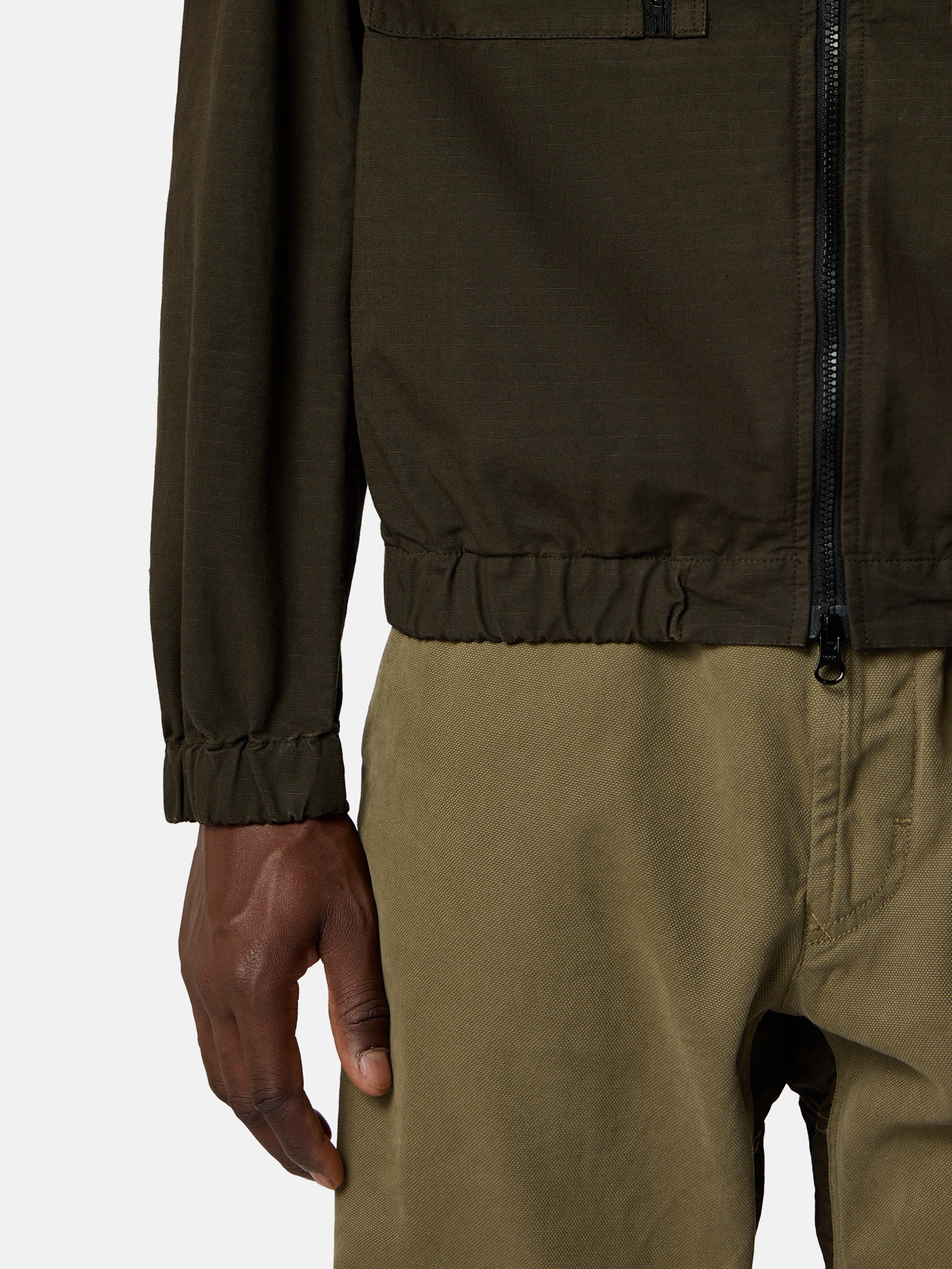 Coal Gray Comfort-fit hooded overshirt with zip pockets 1200011