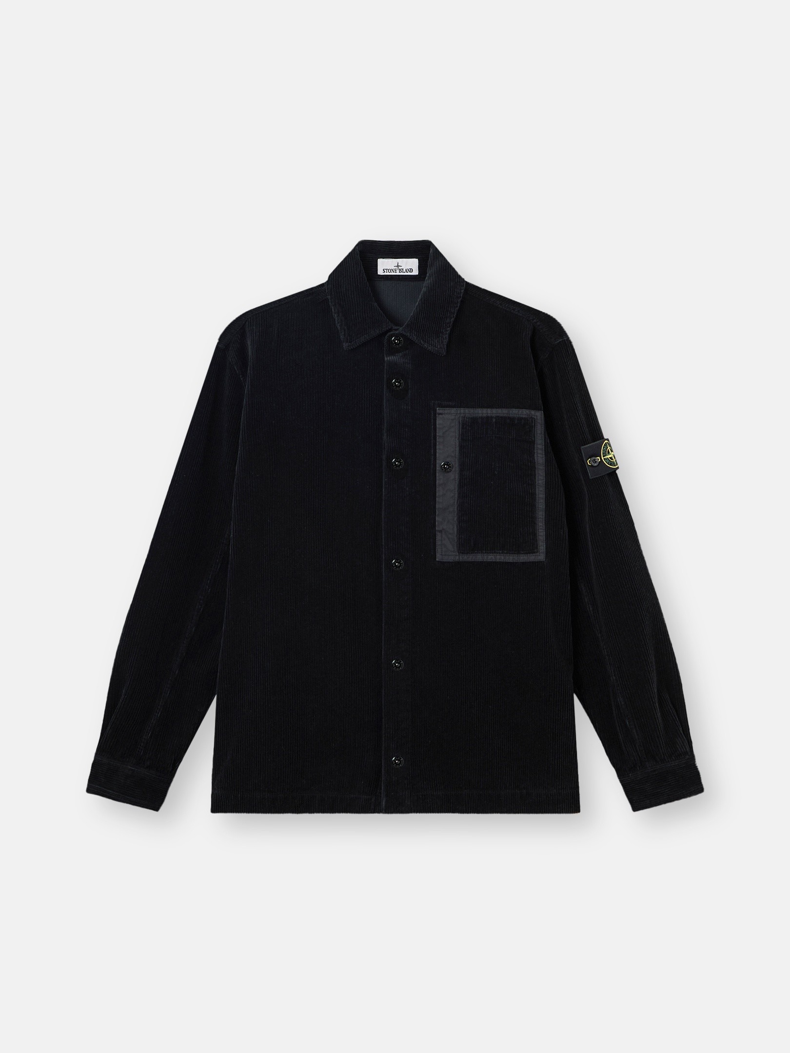 【訳あり】STONE  シャツ XL black Black Comfort-fit snap-front overshirt with chest pocket 1200016