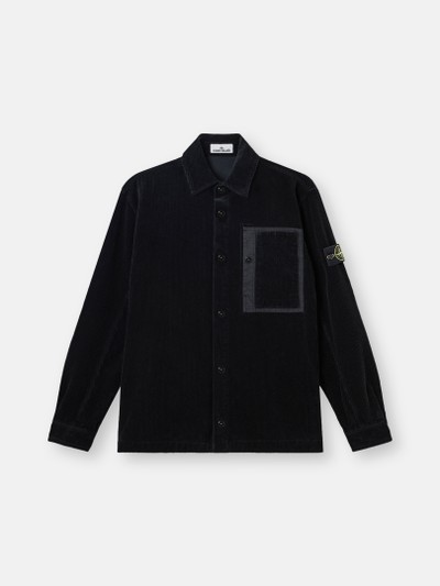 Black Comfort-fit snap-front overshirt with chest pocket 1200016