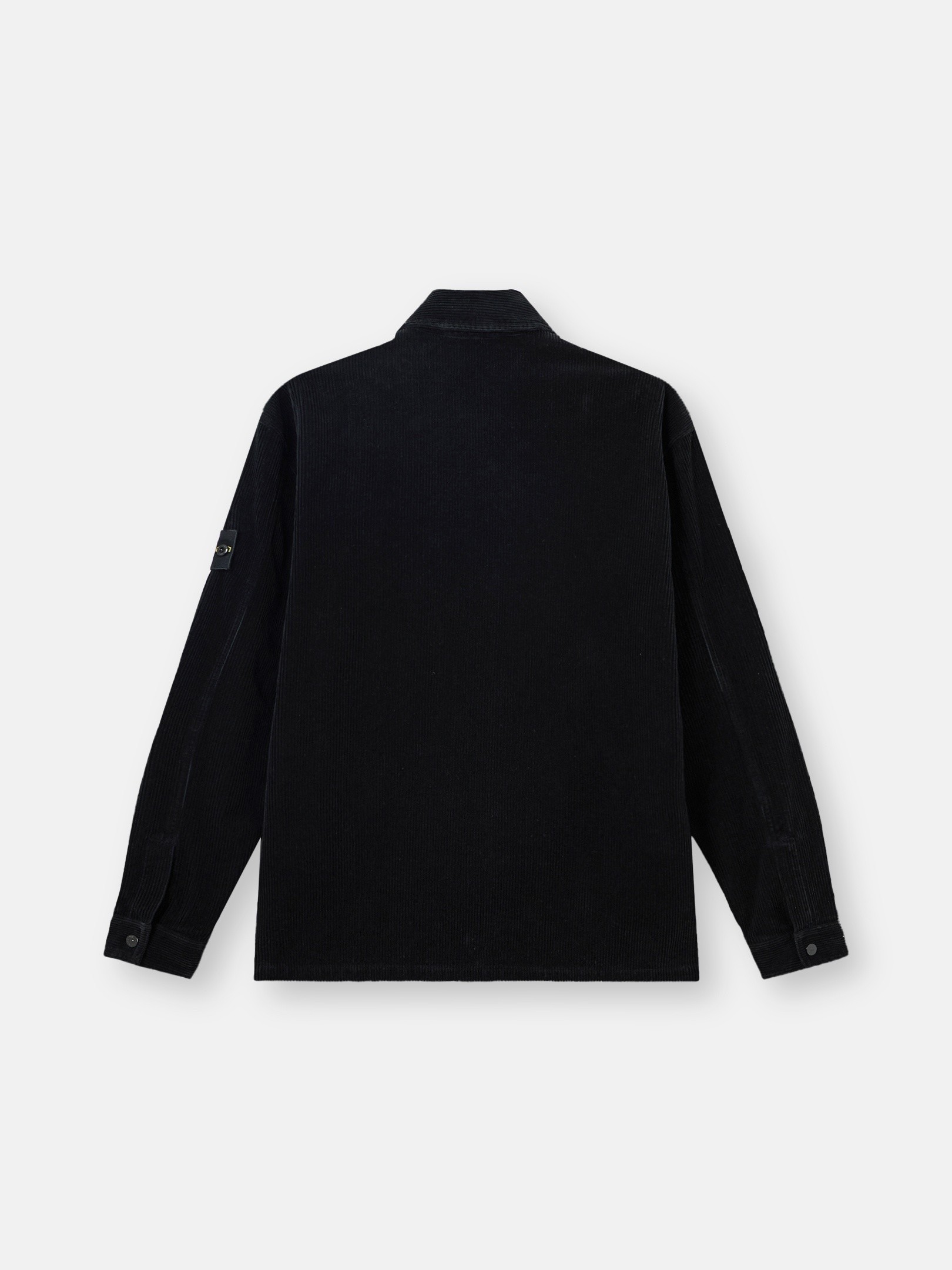 Black Comfort-fit snap-front overshirt with chest pocket 1200016