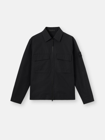 Black Comfort-fit windproof and breathable zip-up overshirt