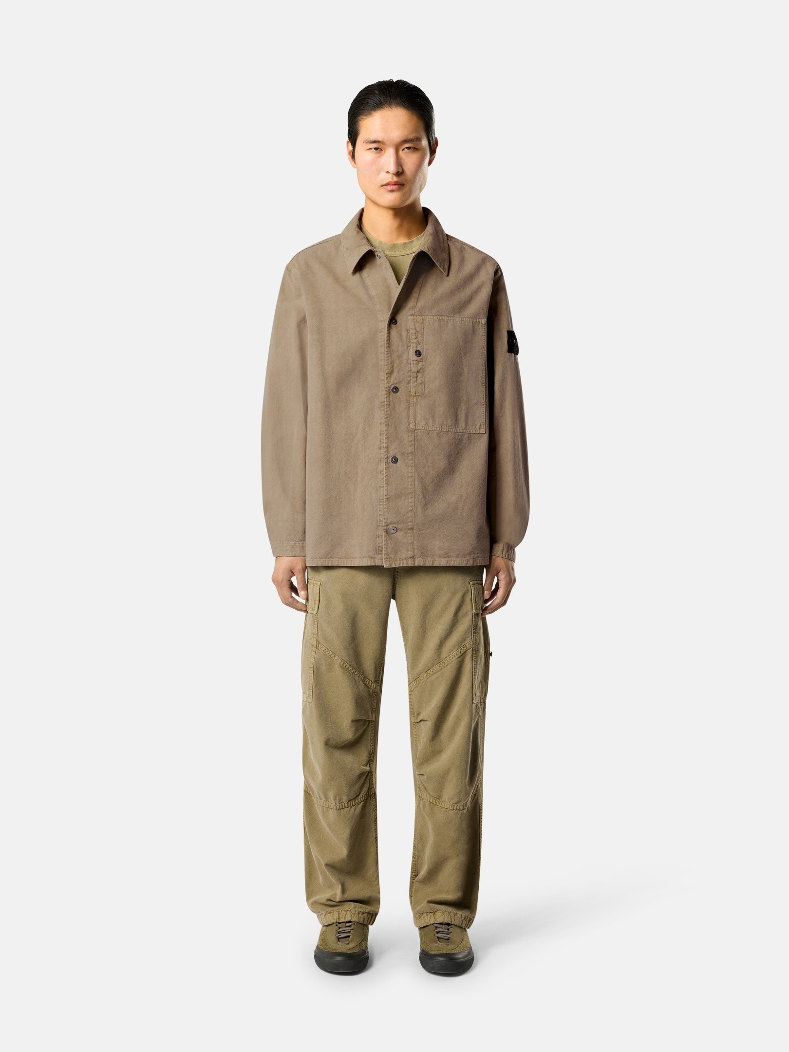 Stone シャツジャケット XL カーキ Stone Island ストーンアイランド