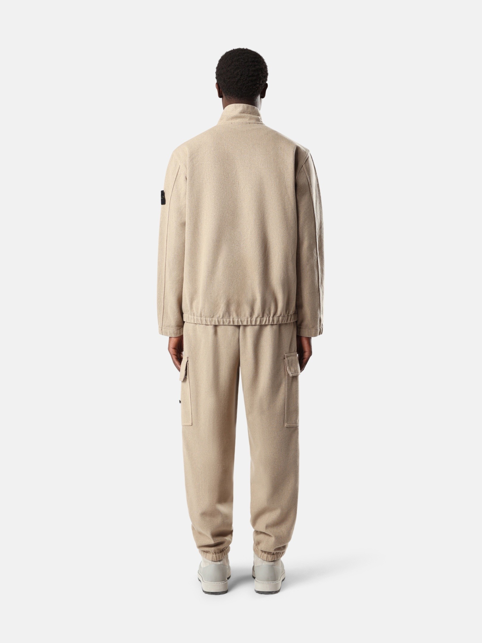 Biscuit Comfort-fit zip-up overshirt with elasticized cuffs