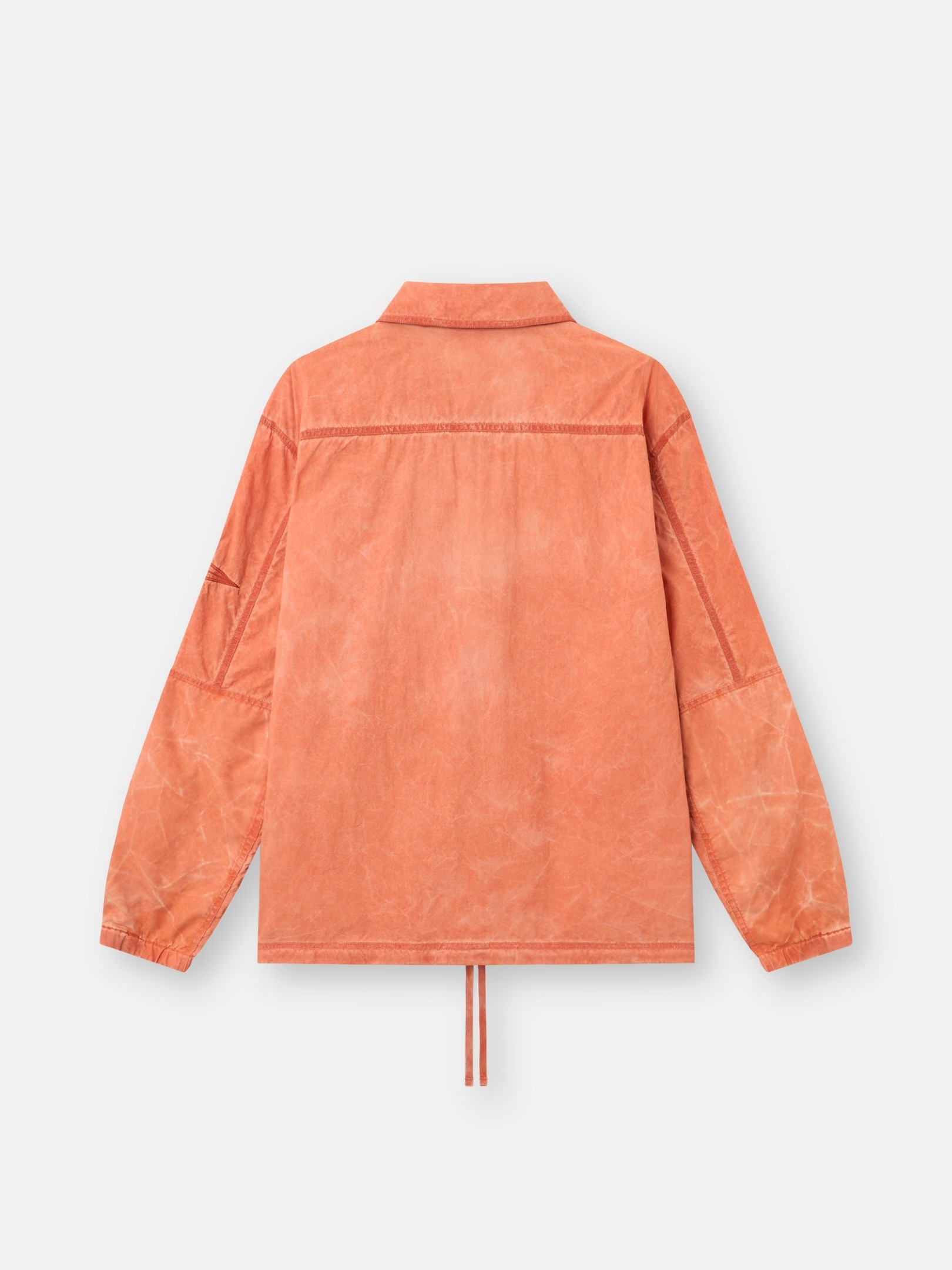Burnt Orange Comfort-fit zip-up overshirt with packable hood