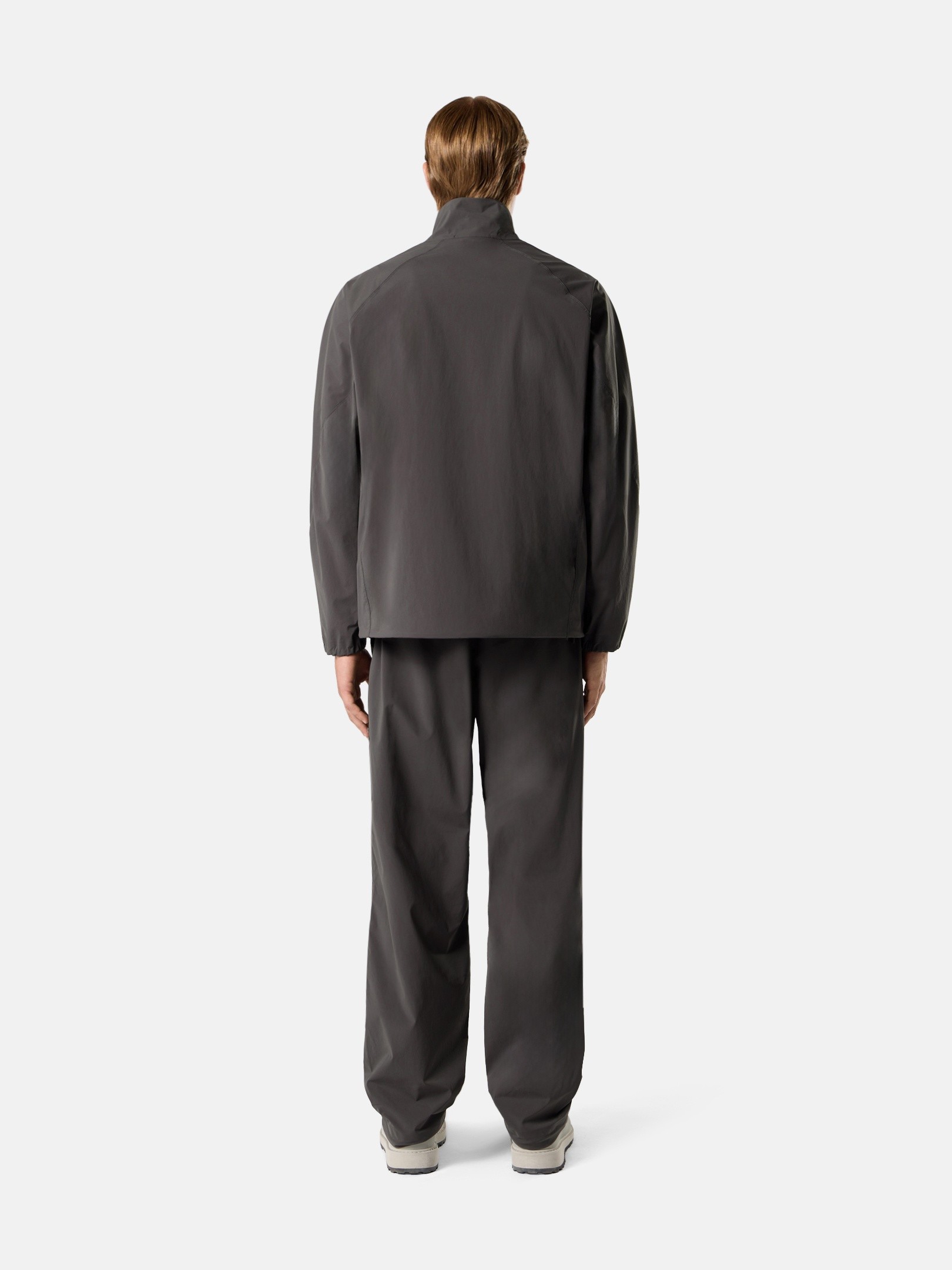 Charcoal Grey Loose-fit zip-up overshirt with drawcord hem 1200040