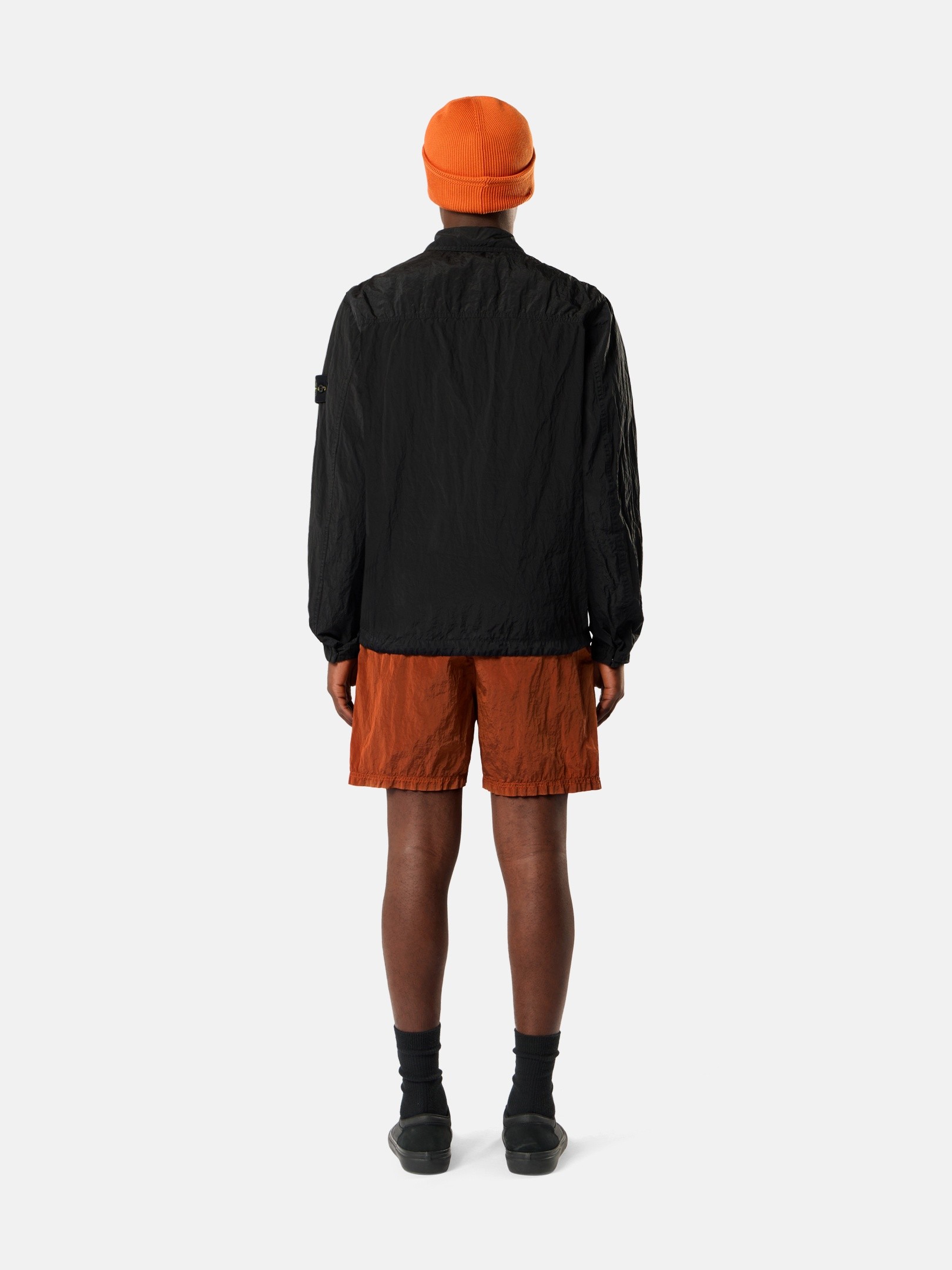 Black Regular-fit zip-up overshirt with chest pocket 1200041 NYLON