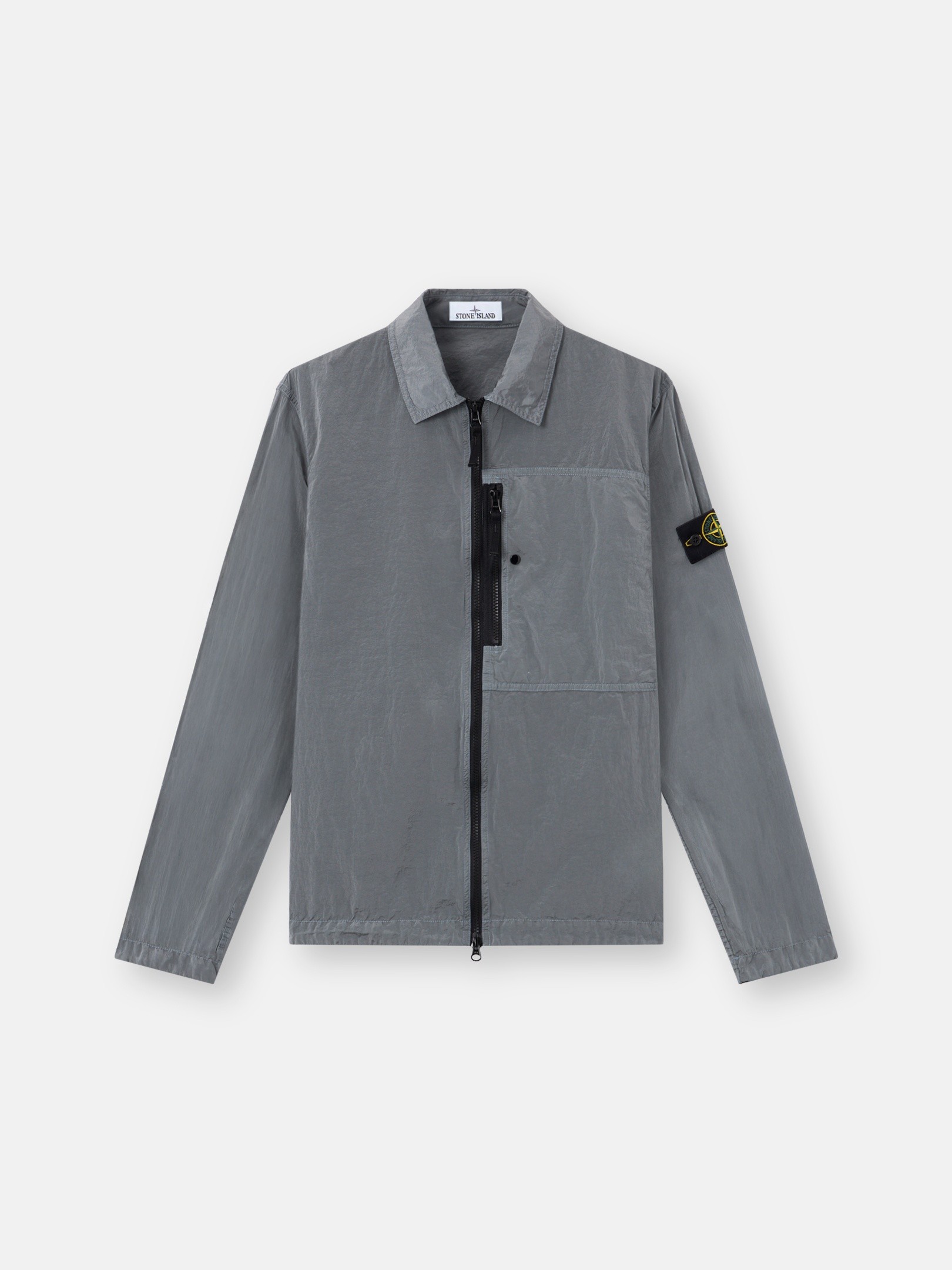 千*尋様 Stone  グレー ジャケット アッシュグレー レギュラーフィット ジップアップ オーバーシャツ