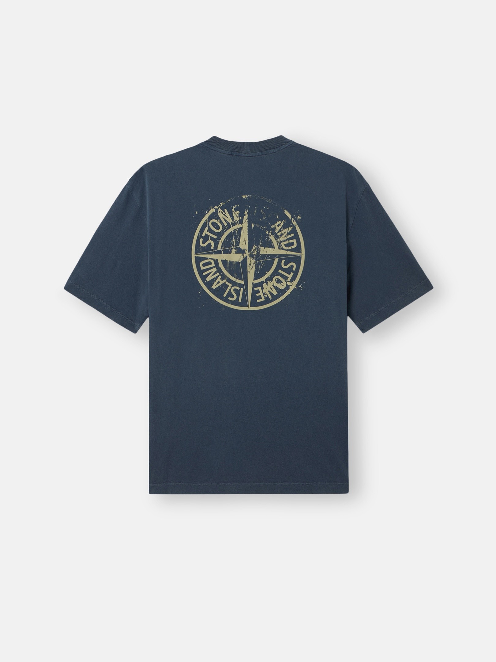 Slate Blue Regular-fit T-shirt with 'Mud' print 2100001 ORGANIC