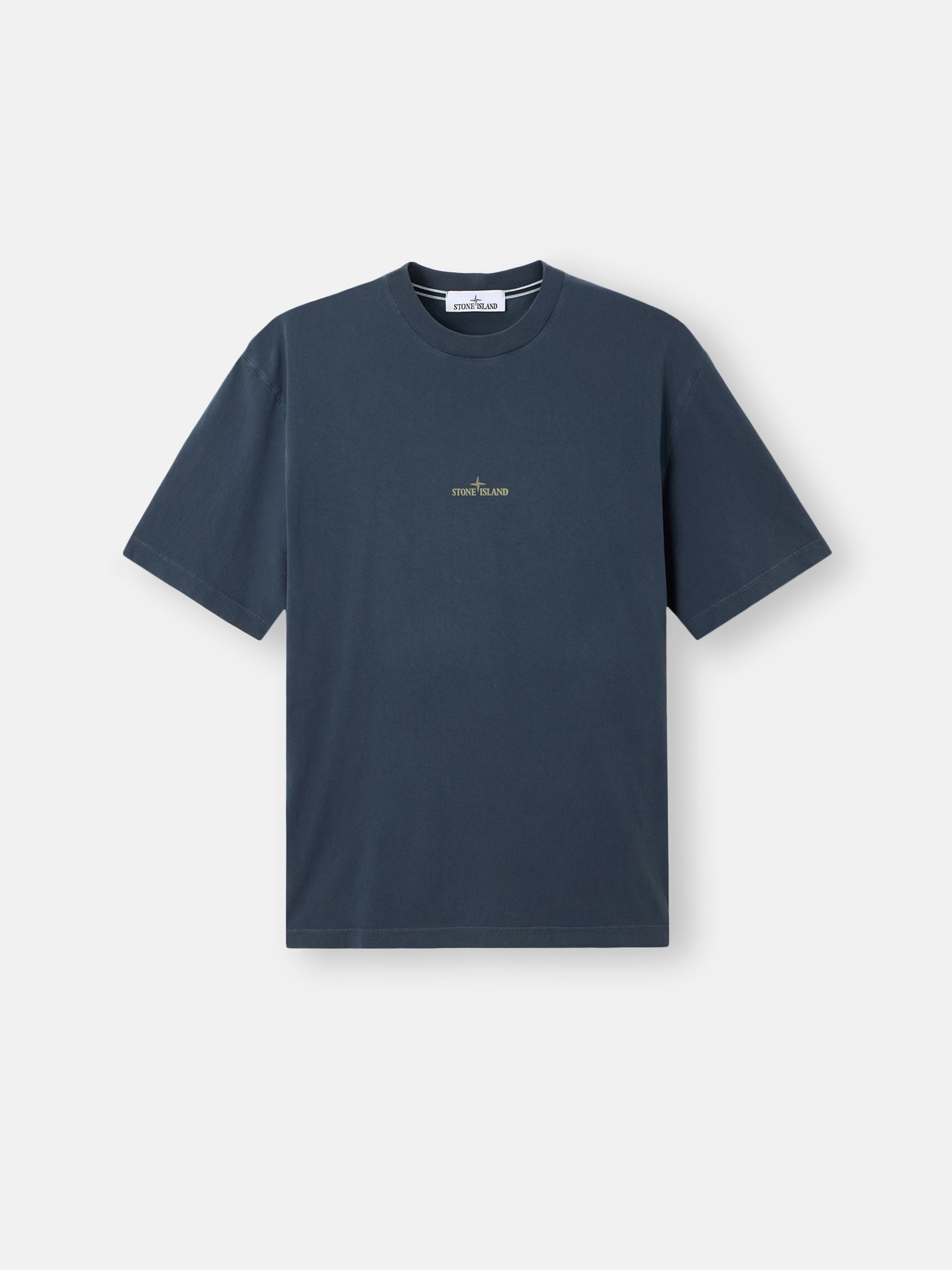 Slate Blue Regular-fit T-shirt with 'Mud' print 2100001 ORGANIC