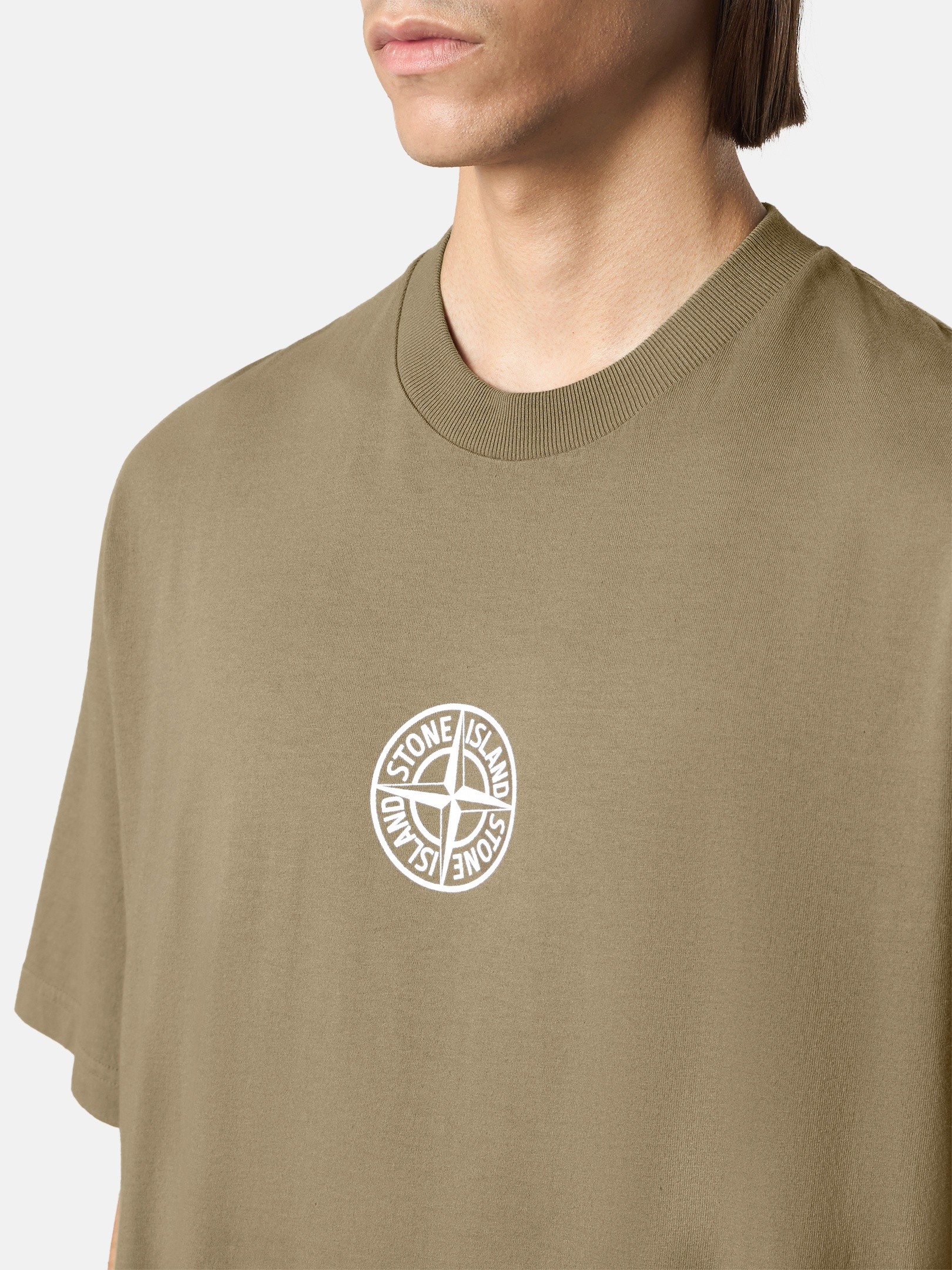 Military Green Regular-fit T-shirt with 'Low Infos' print 2100001