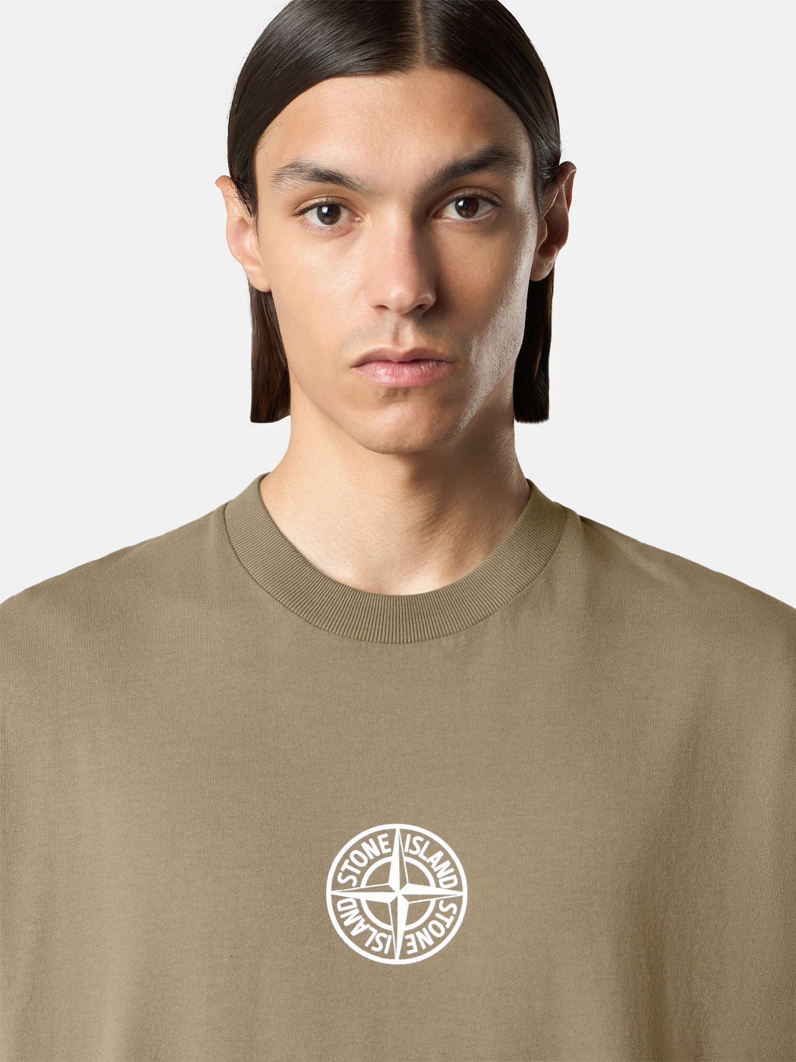 Military Green Regular-fit T-shirt with 'Low Infos' print 2100001