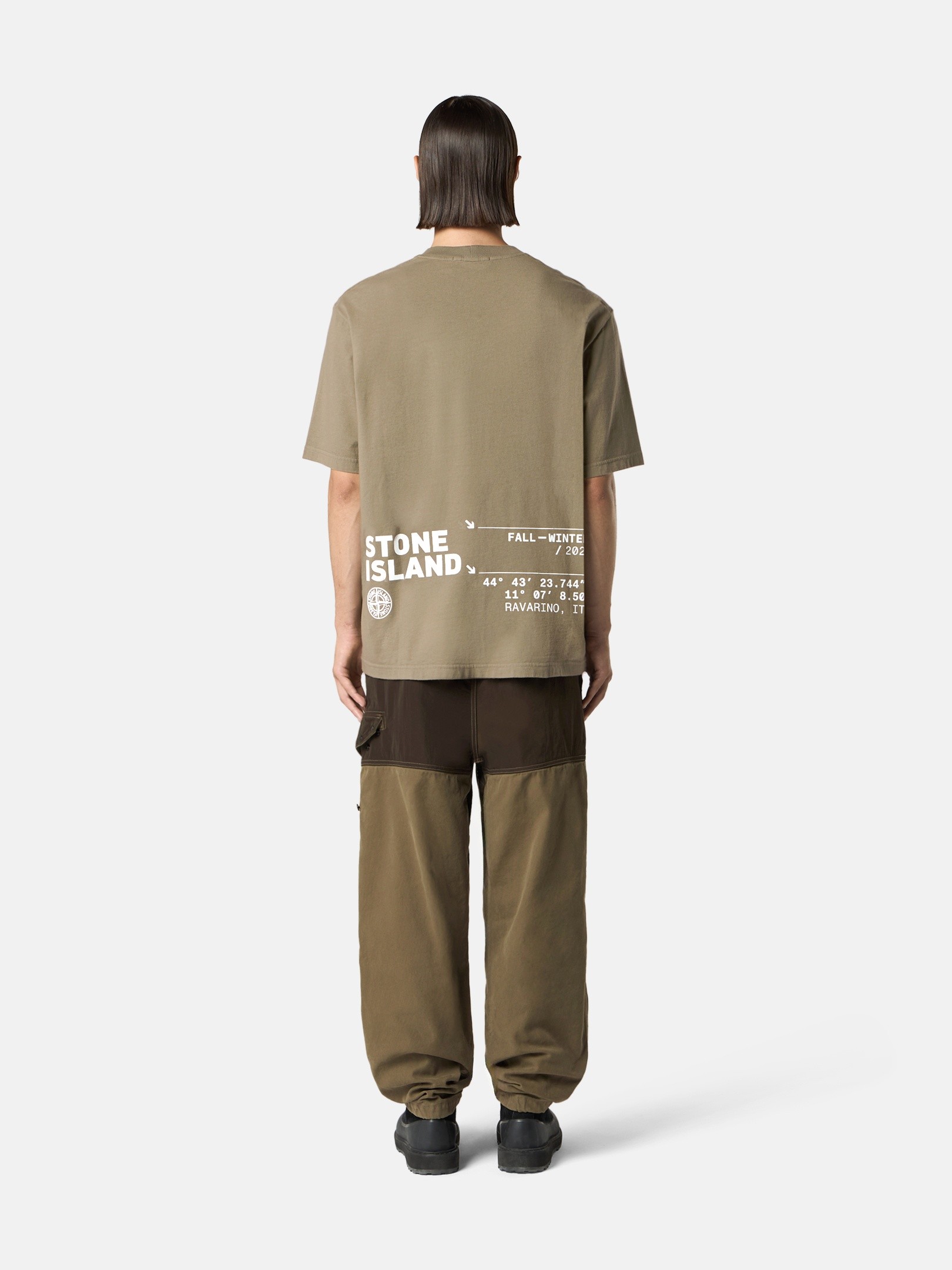 Military Green Regular-fit T-shirt with 'Low Infos' print 2100001