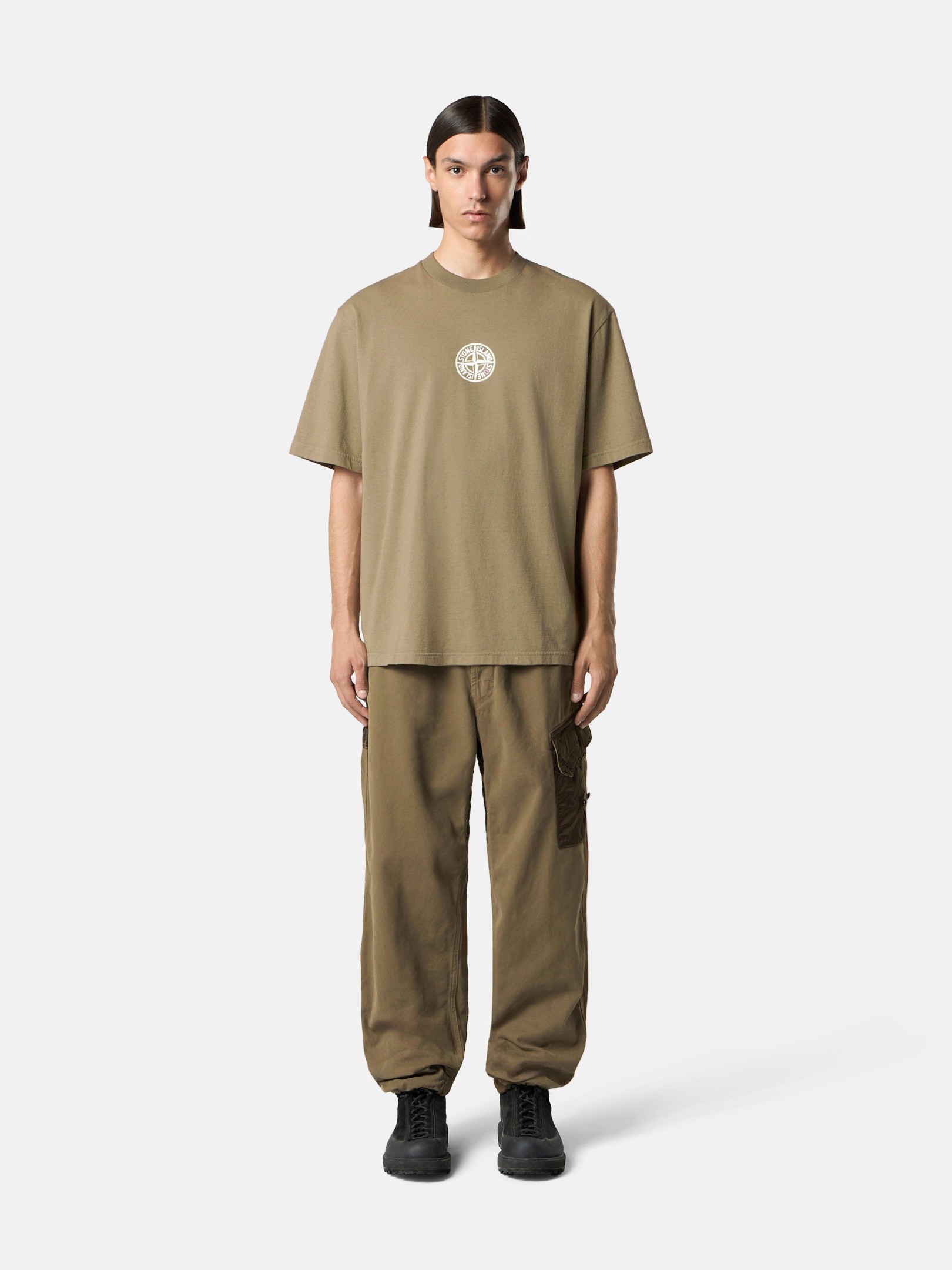 Military Green Regular-fit T-shirt with 'Low Infos' print 2100001