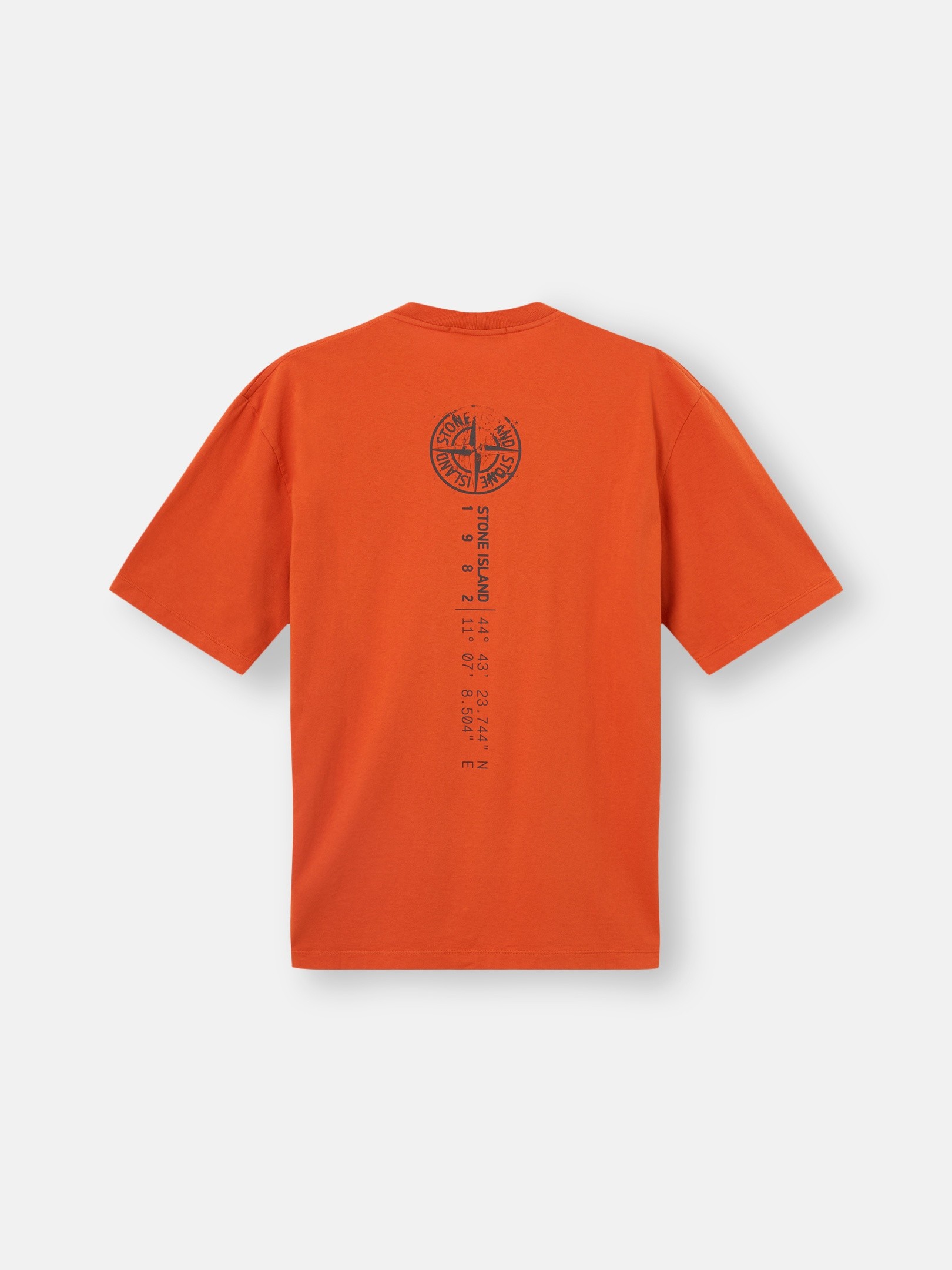 【paybel様ご予約中】STONE  オレンジ Tシャツ S バーントオレンジ レギュラーフィット Tシャツ 'Vertical Placement