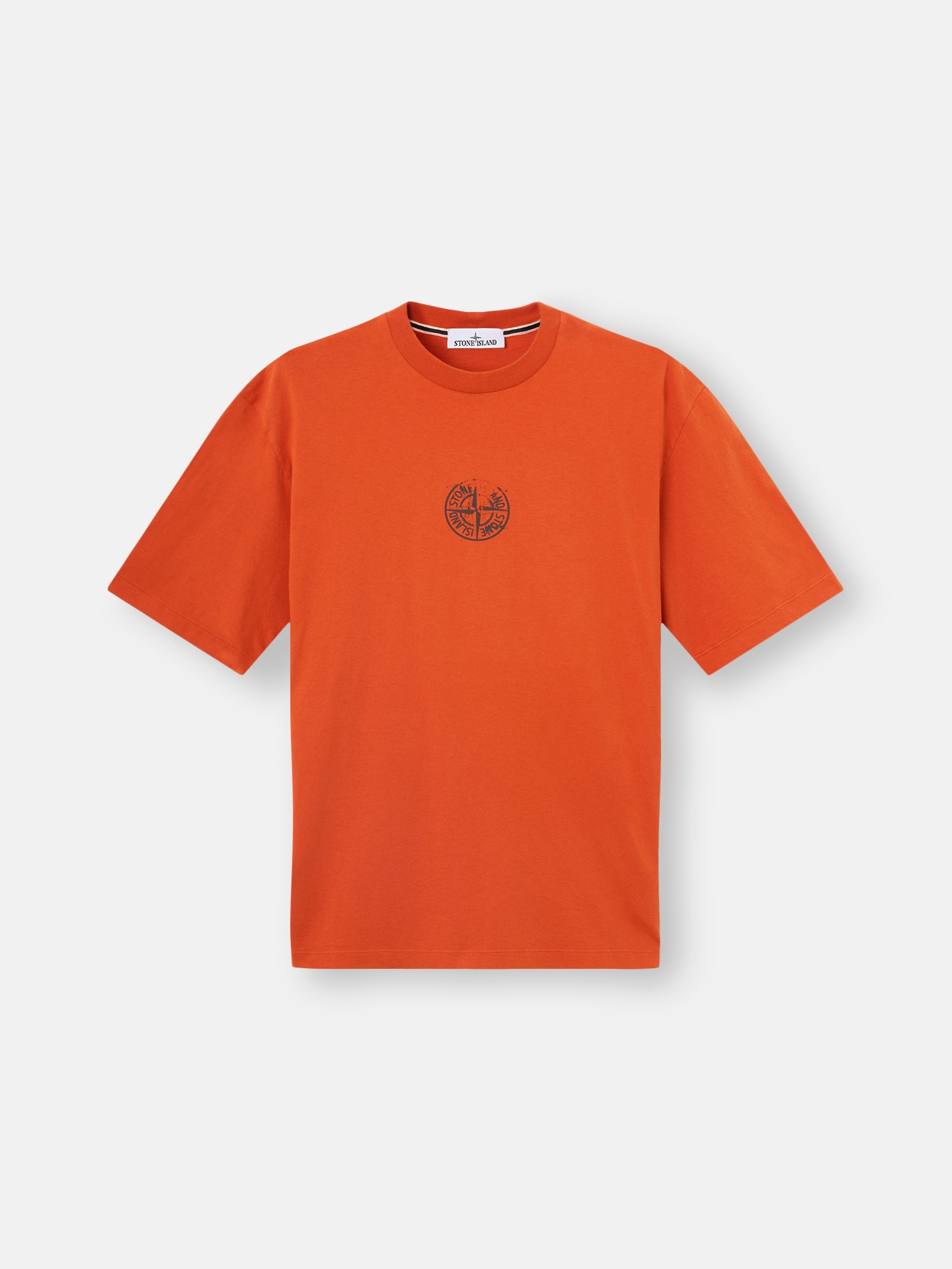 トップス Stone  2019Jersey Placcato T-Shirt Burnt Orange Regular-fit T-shirt with 'Vertical Placement' print