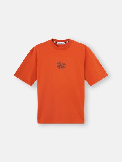 バーントオレンジ レギュラーフィット Tシャツ 'Vertical Placement