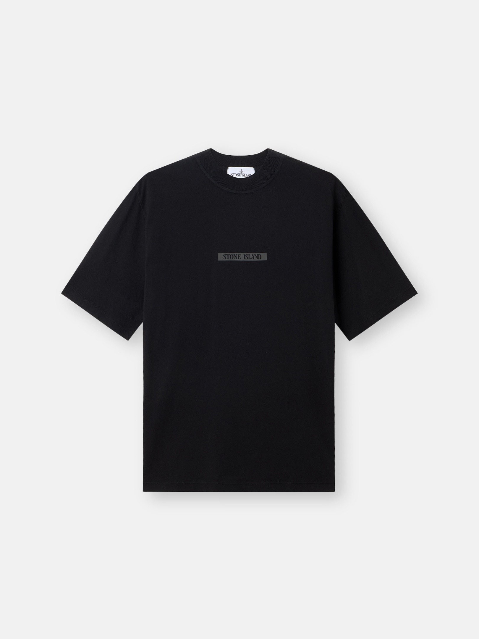 Black Regular-fit T-shirt with rubberised appliqué 2100006 ORGANIC