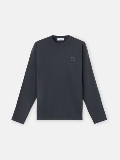 Navy Regular-fit long-sleeve T-shirt with tonal Compass logo patch