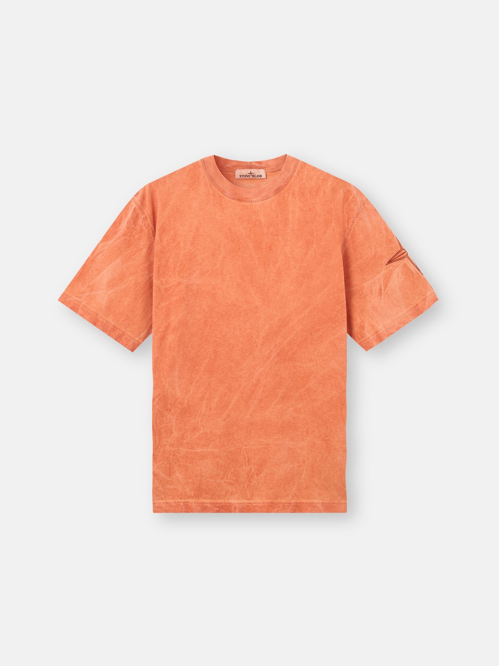 バーントオレンジ レギュラーフィット ピグメントダイ Tシャツ 2100024