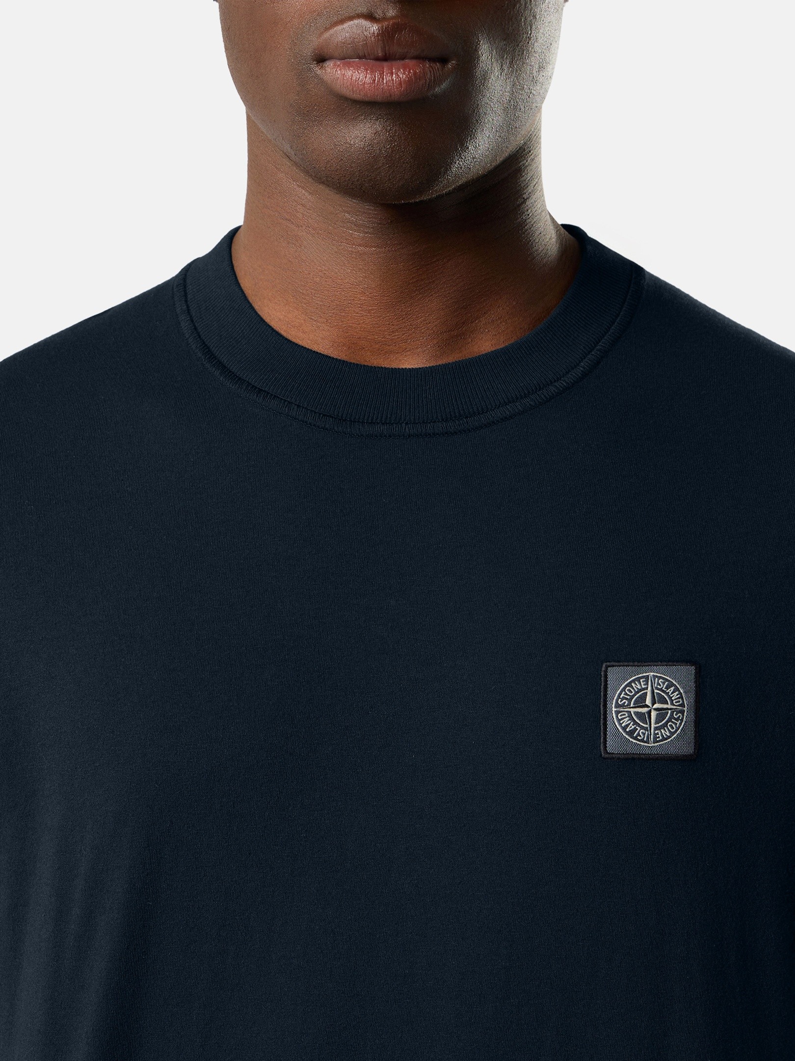 Navy Blue Slim-fit T-shirt with Compass patch 2100026 ORGANIC