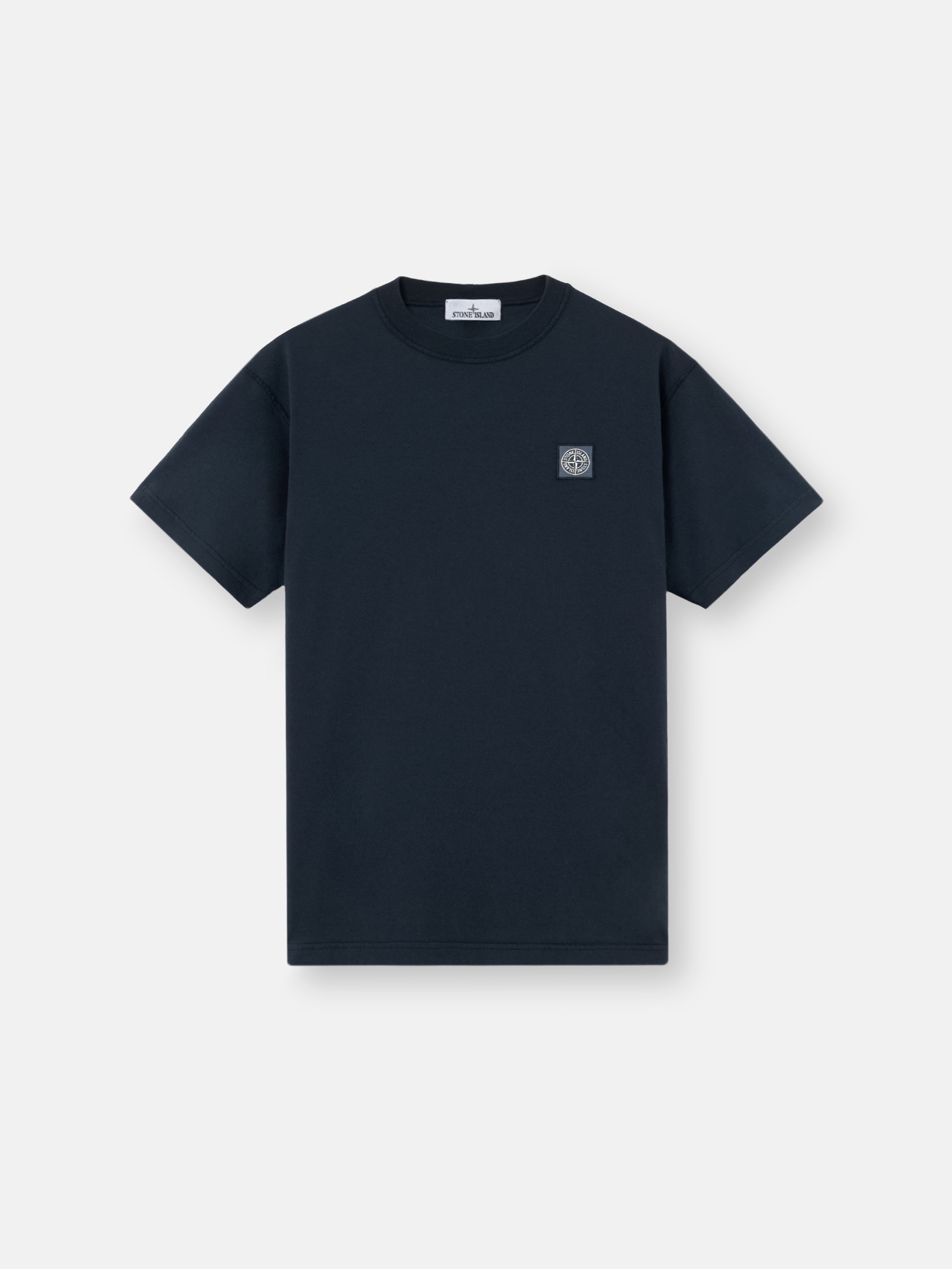 Navy Blue Slim-fit T-shirt with Compass patch 2100026 ORGANIC