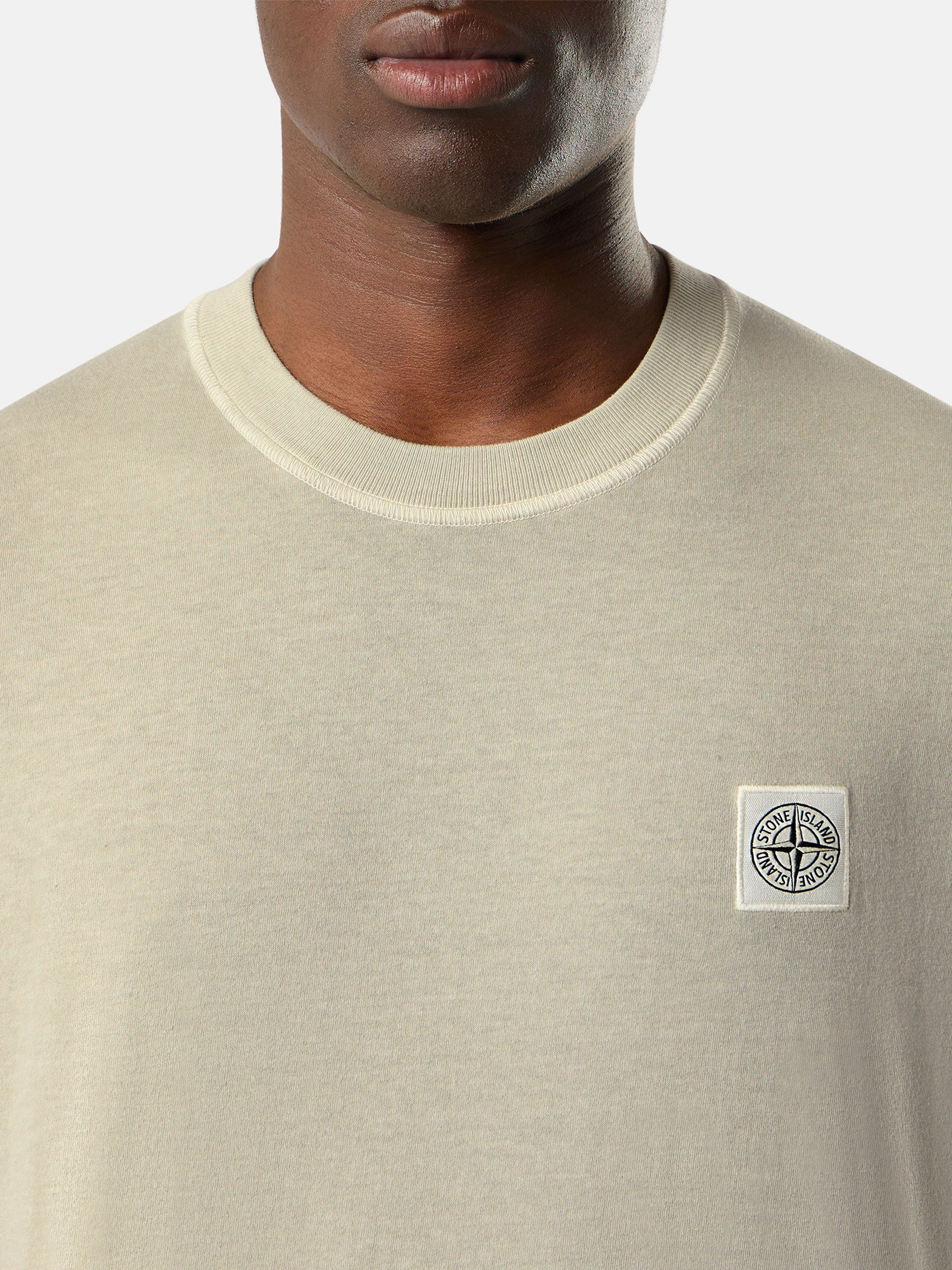 Sand Slim-fit T-shirt with Compass patch 2100026 ORGANIC COTTON