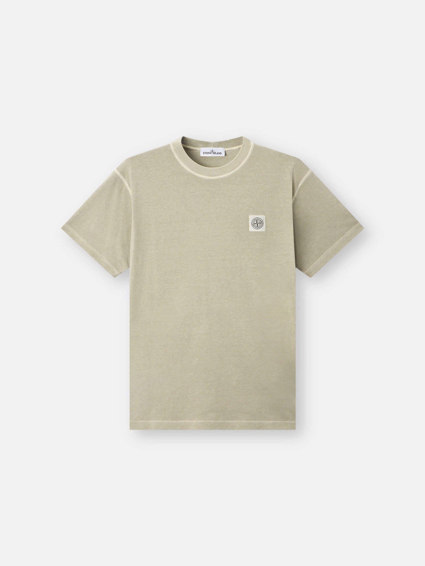 Sand Slim-fit T-shirt with Compass patch 2100026 ORGANIC COTTON