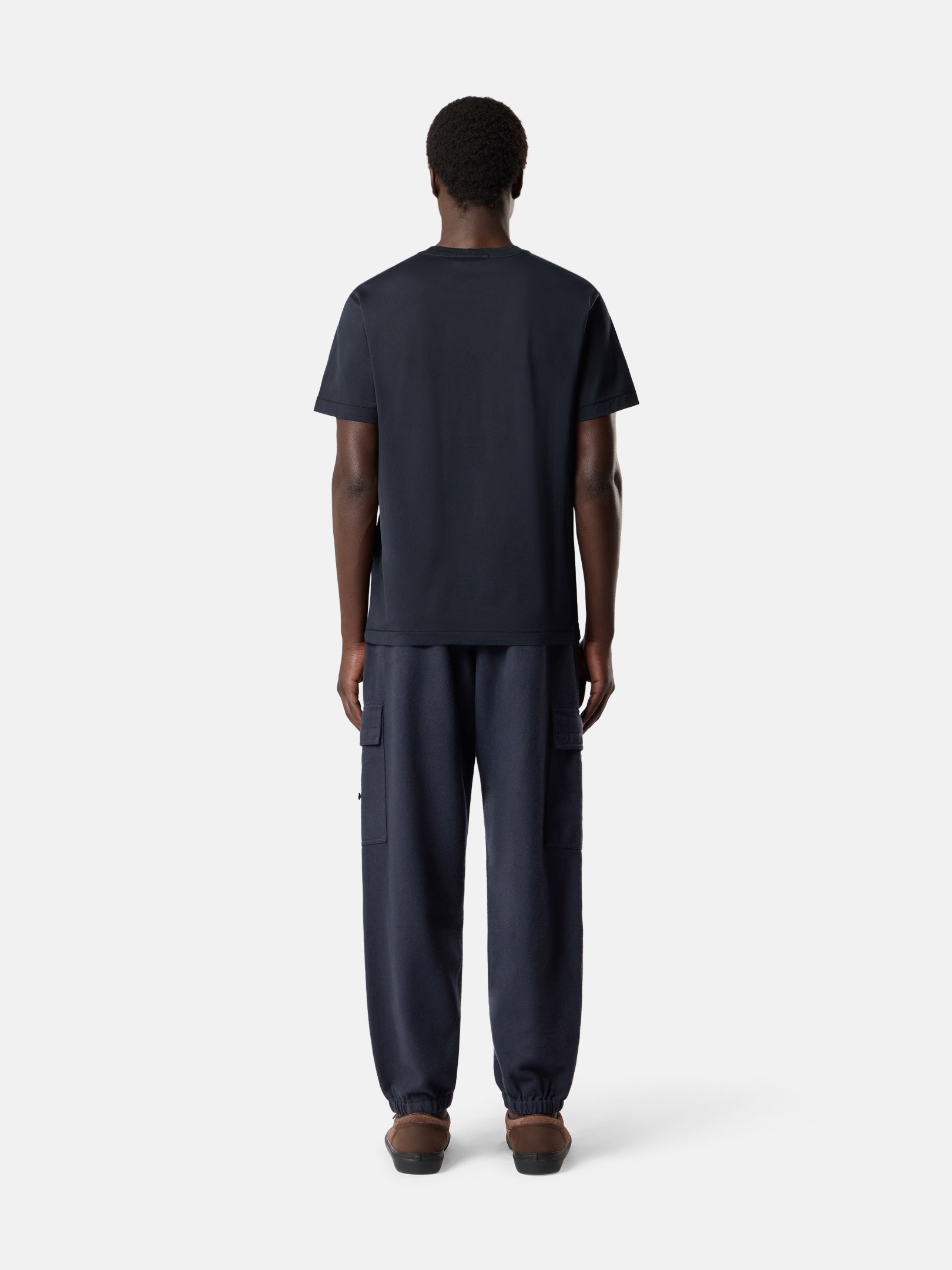 ネイビーブルー スリムフィット Tシャツ Compassパッチ 2100027 60/2