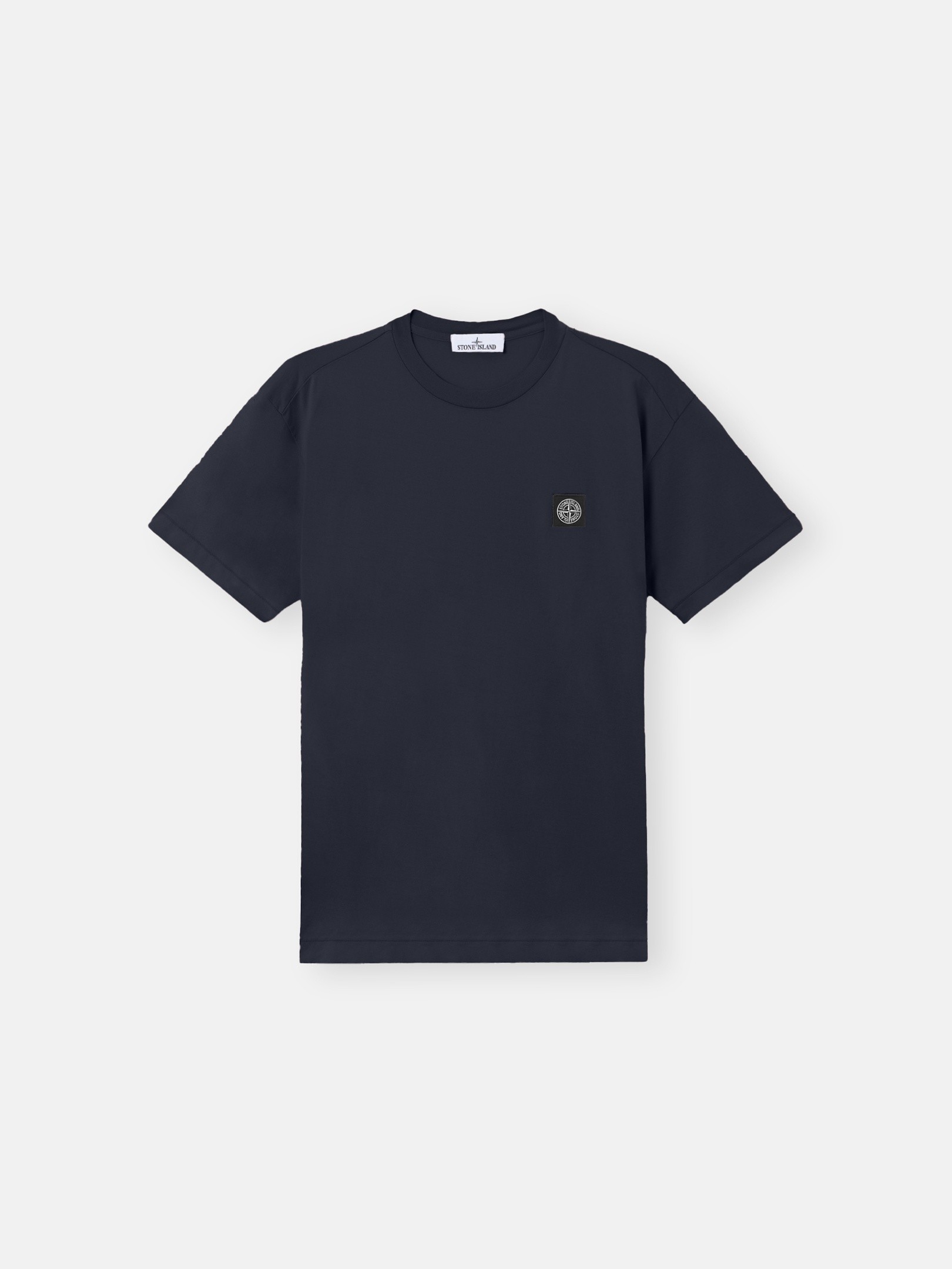 Navy Blue Slim-fit T-shirt with Compass patch 2100027 60/2 COTTON