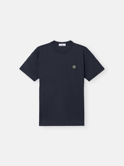 STONE  コンパスロゴ刺繍　BDシャツ　ネイビー　Mサイズ Navy Blue Slim-fit T-shirt with Compass patch 2100027 60/2 COTTON