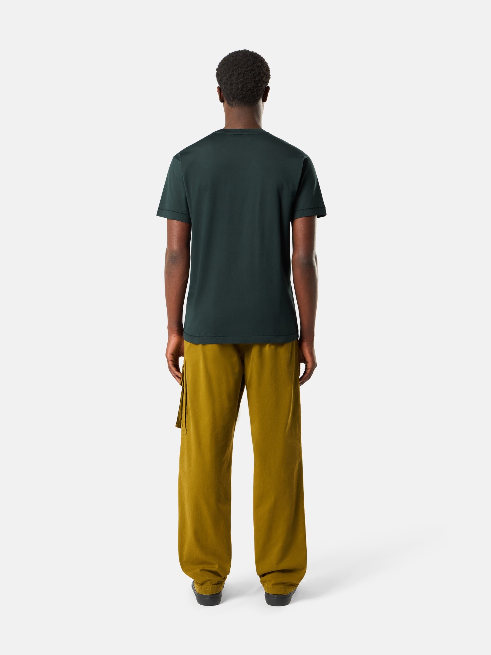 ダークグリーン スリムフィット Tシャツ Compassパッチ 2100027 60/2
