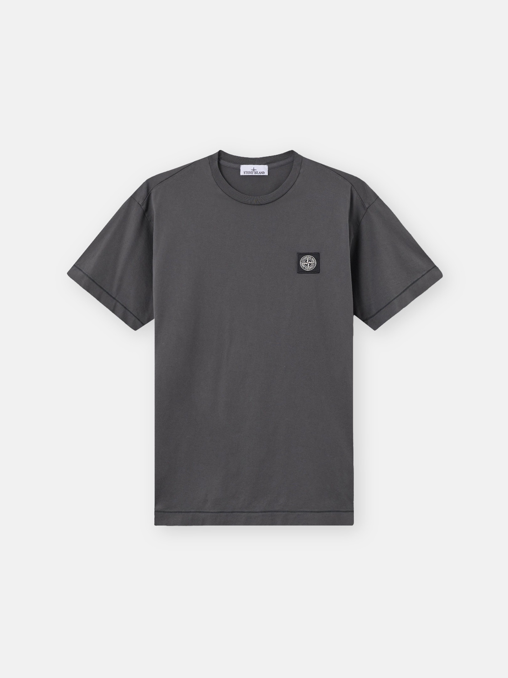Lead Grey Slim-fit T-shirt with Compass patch 2100027 60/2 COTTON
