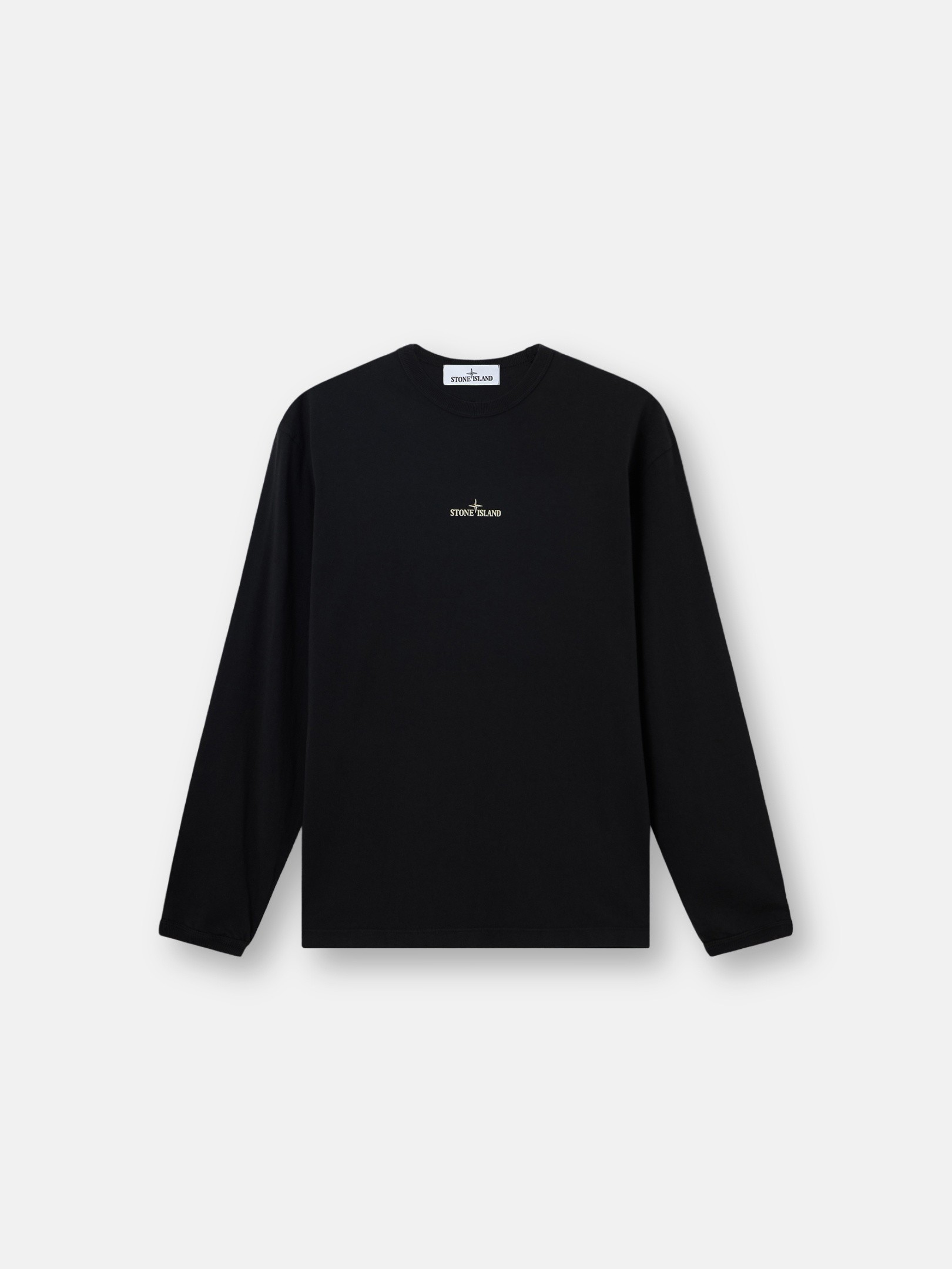 Black Regular-fit long-sleeve T-shirt with 'Blurred Compass' print