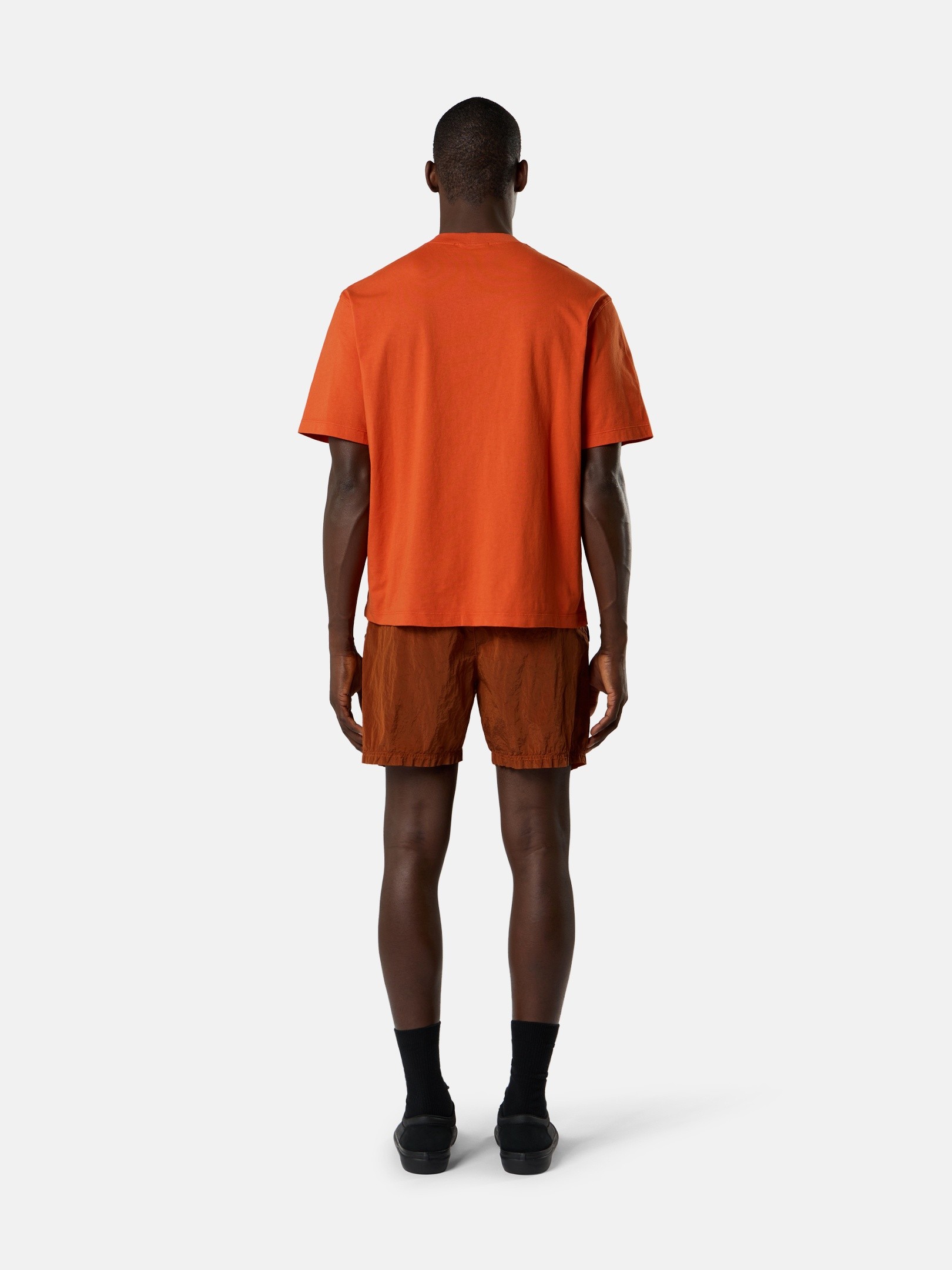 Burnt Orange Regular-fit T-shirt with Compass patch 2100030 COMBED