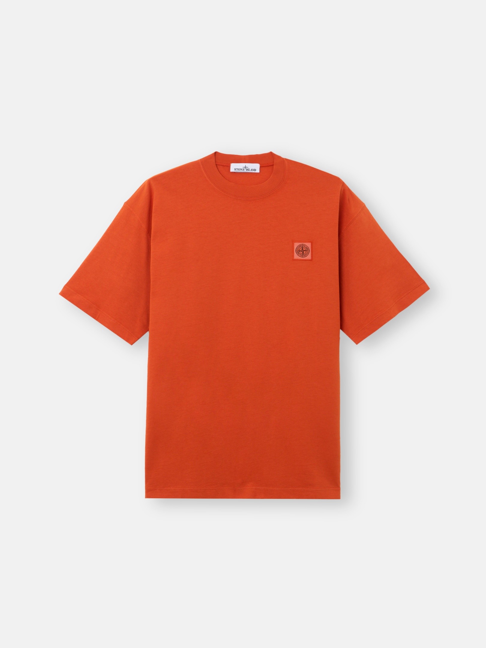 Burnt Orange Regular-fit T-shirt with Compass patch 2100030 COMBED