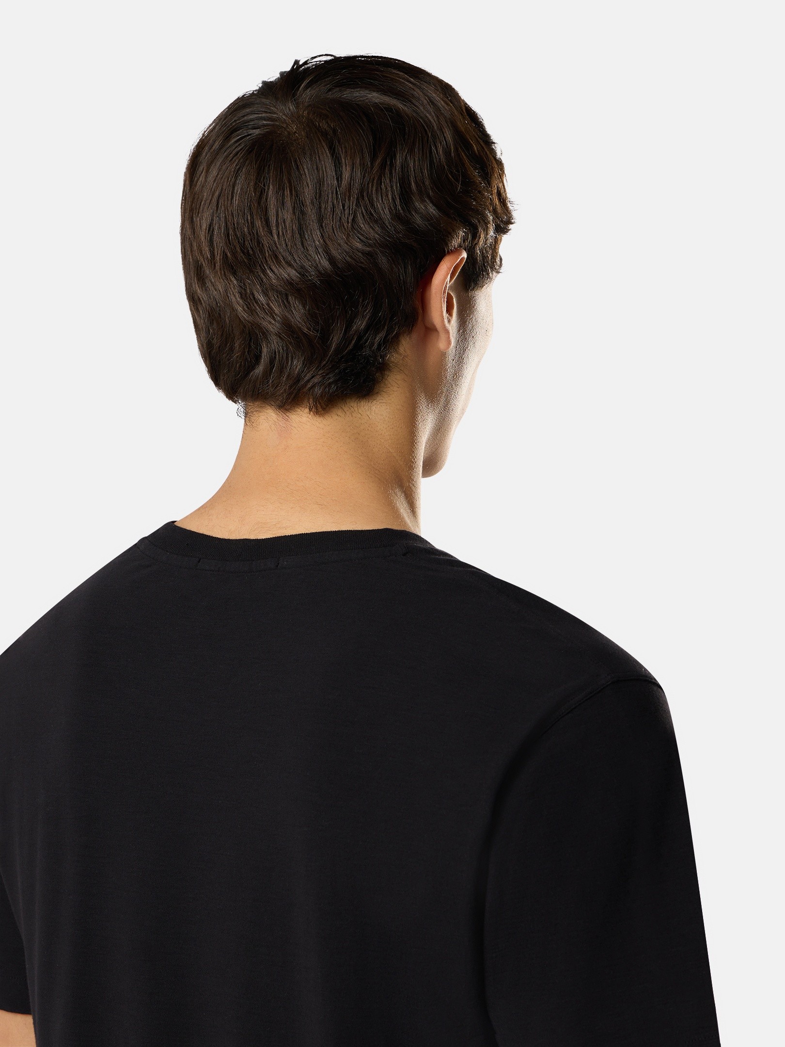 Black Slim-fit T-shirt with tonal Compass logo patch 2100035